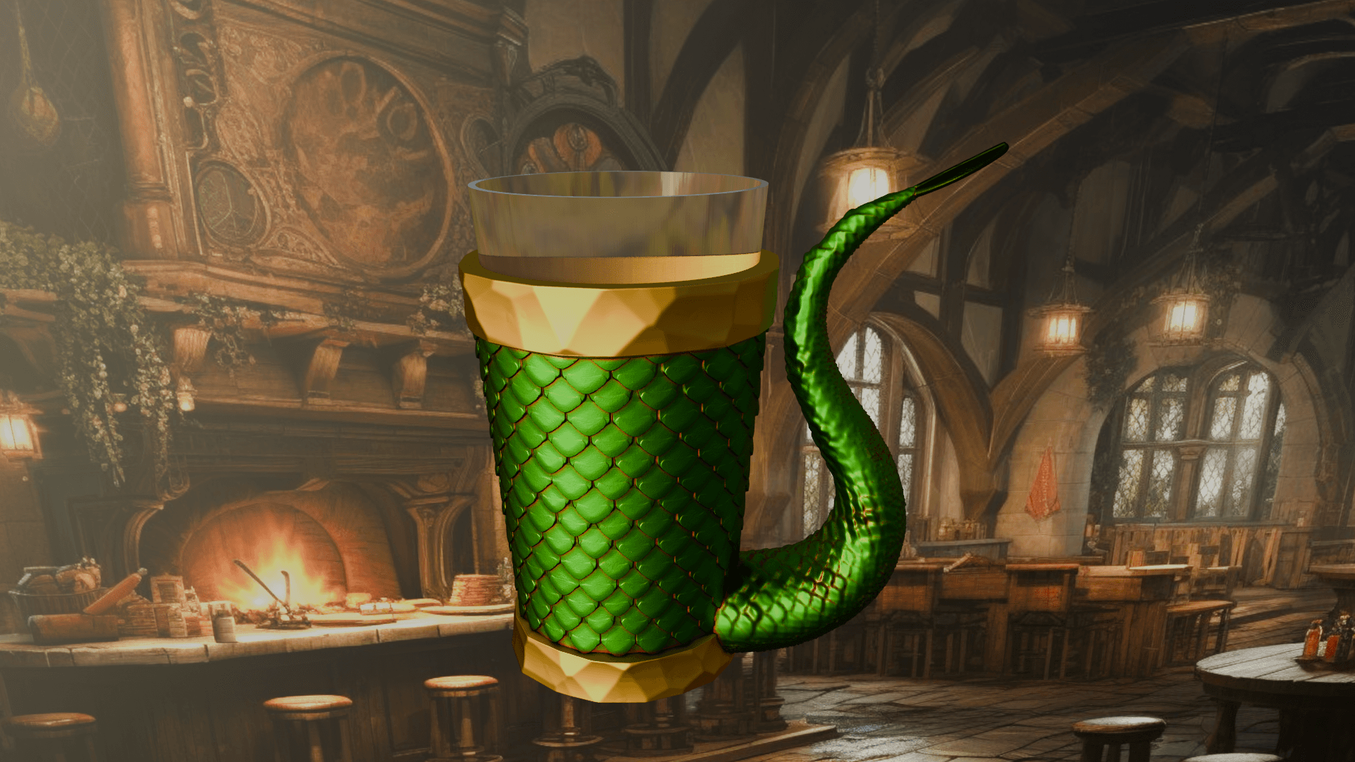 Dragon Tail Pint Glass Holder / Koozie 3d model