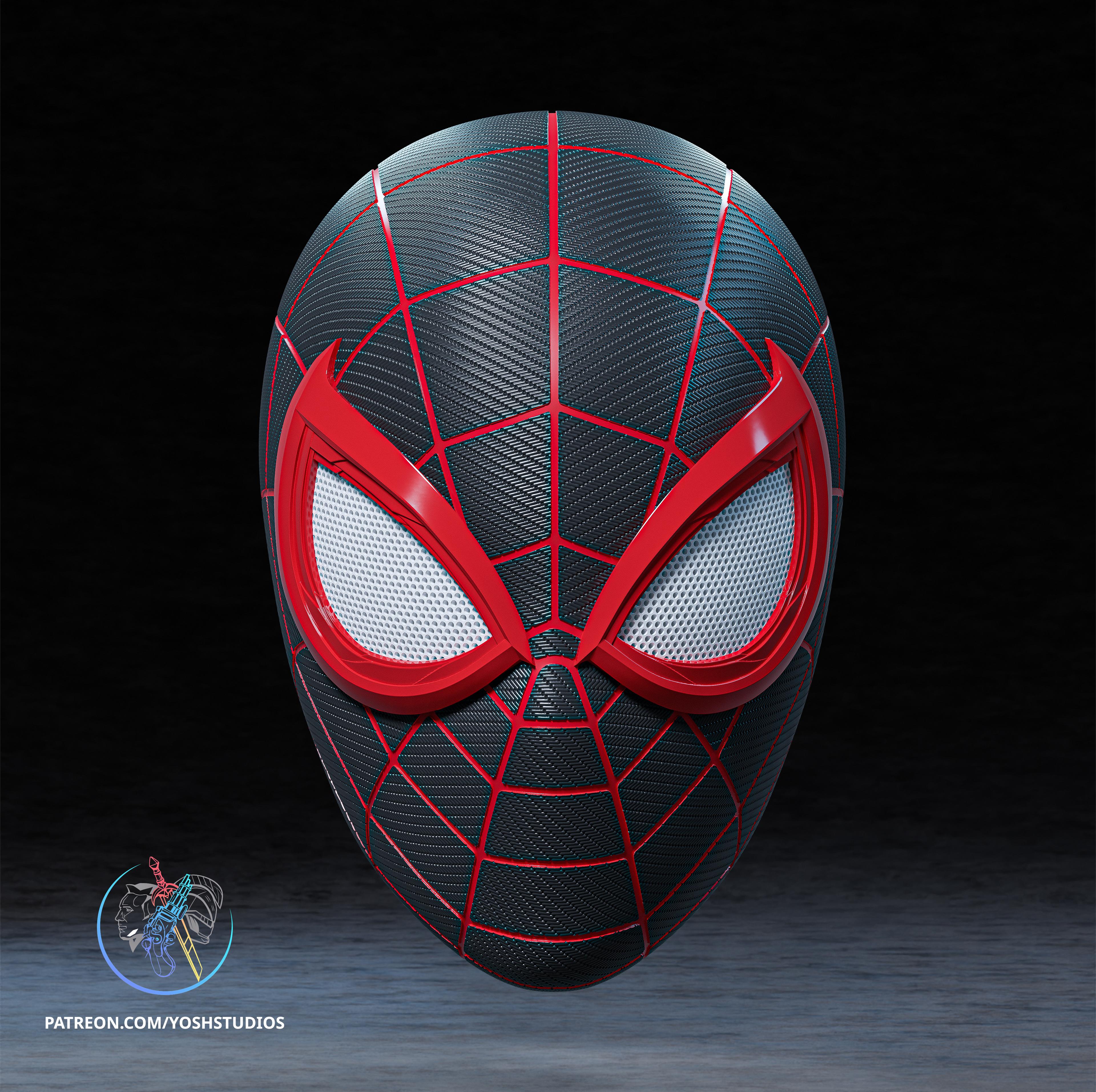 Miles Morales Mask 3D Printer File STL Spiderman 2 3d model