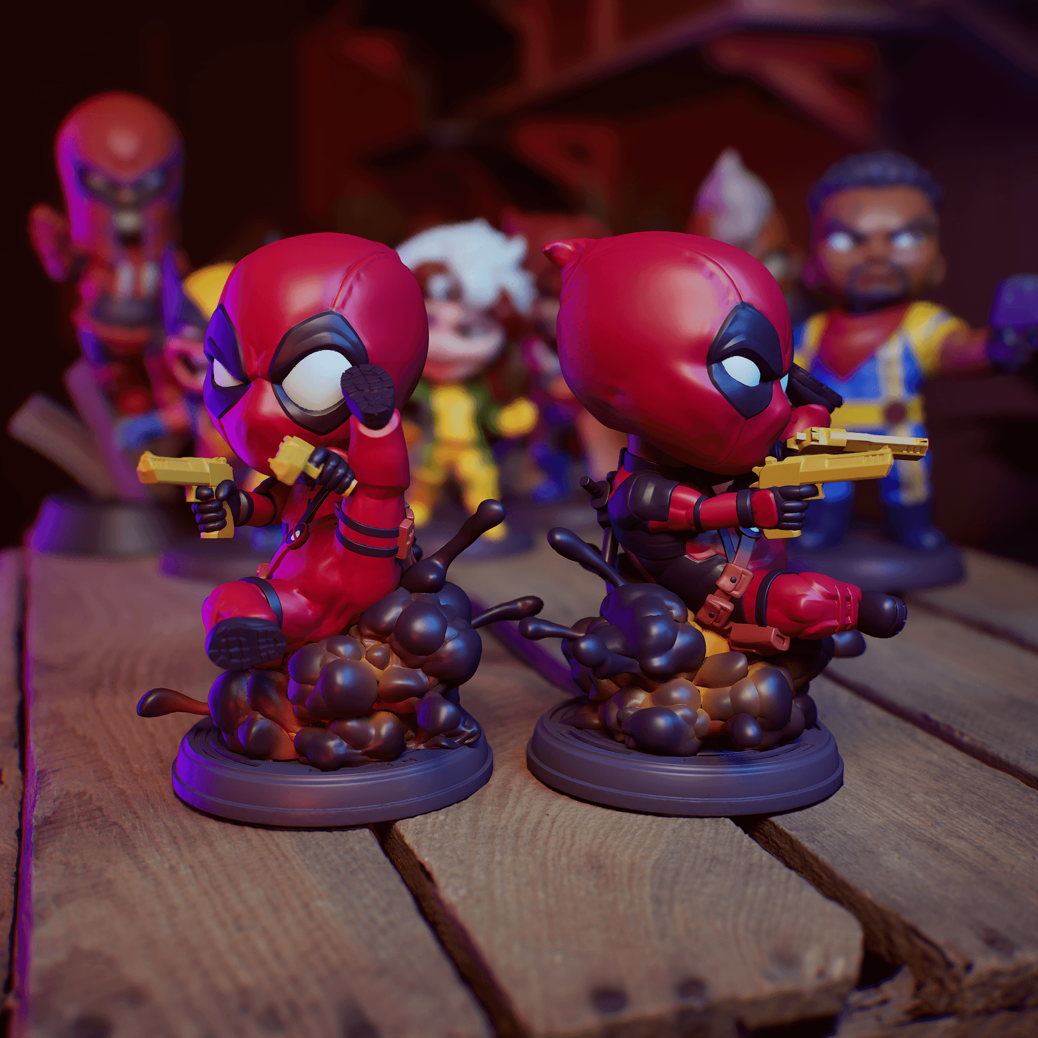 Li'l Deadpool - Single Color - Collectible Fanart Figure 3d model