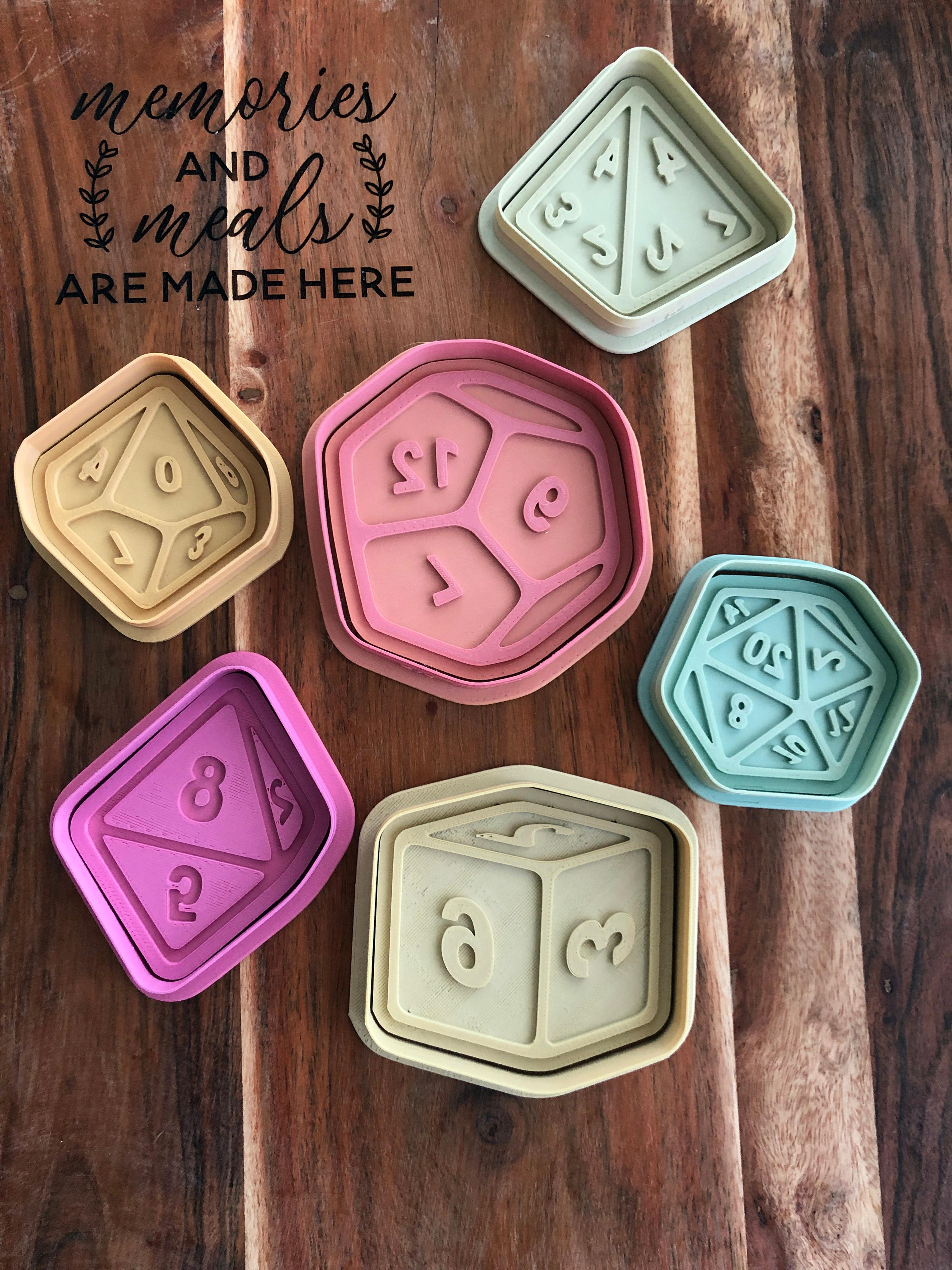 Polyhedral Dice Cookie Cutters and Stamps 3d model