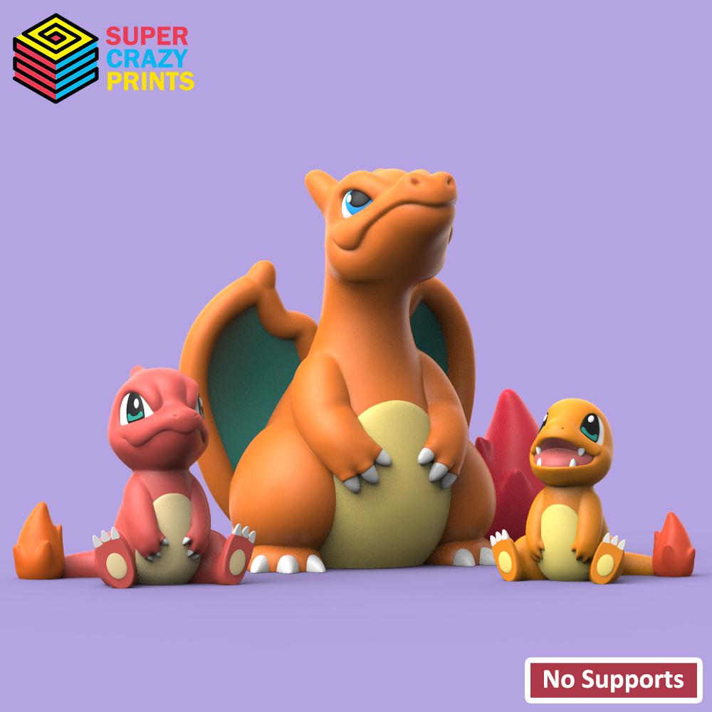 Chibi Charmander Evolution 3d model