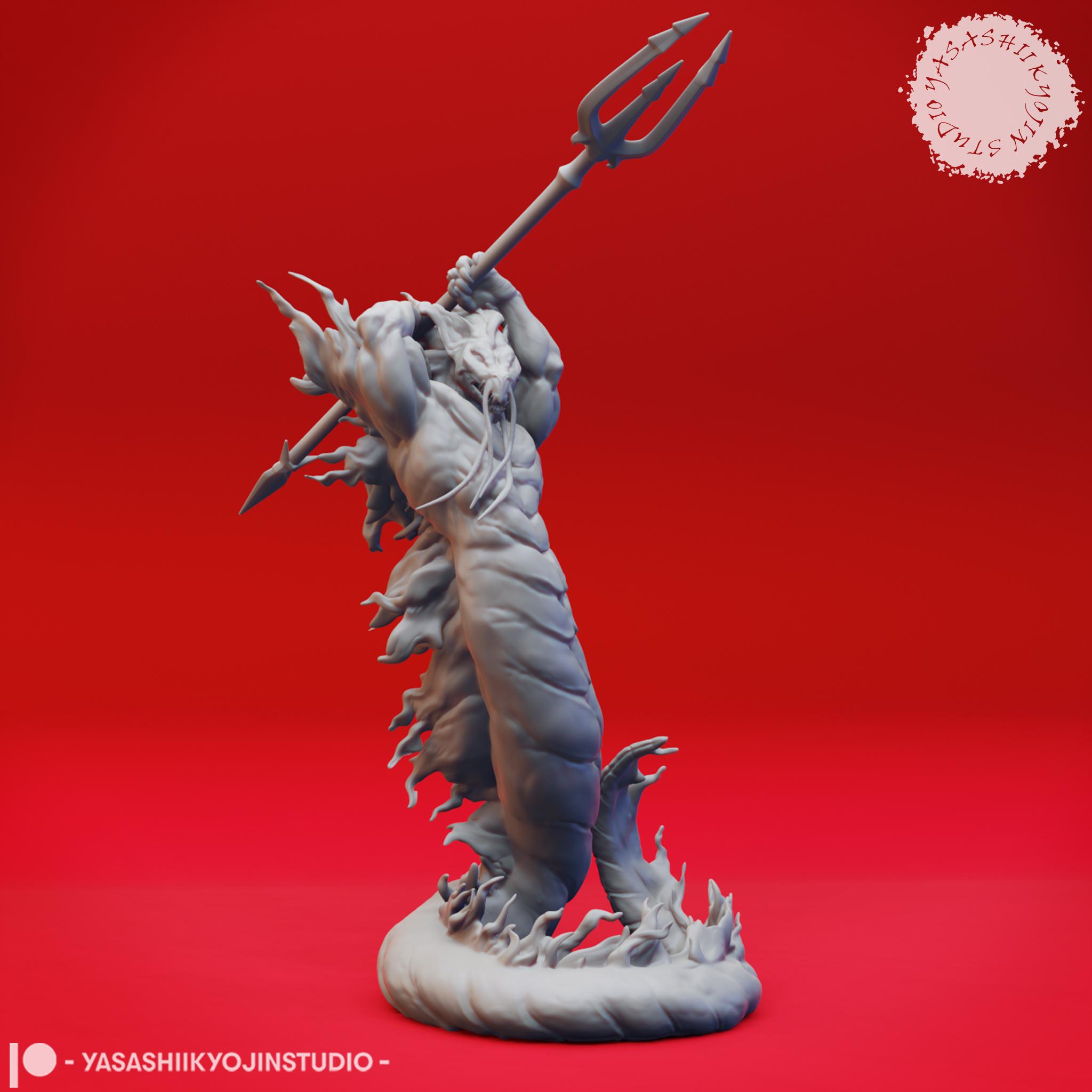 Flame Salamander Mob - Tabletop Miniatures (Pre-Supported) 3d model