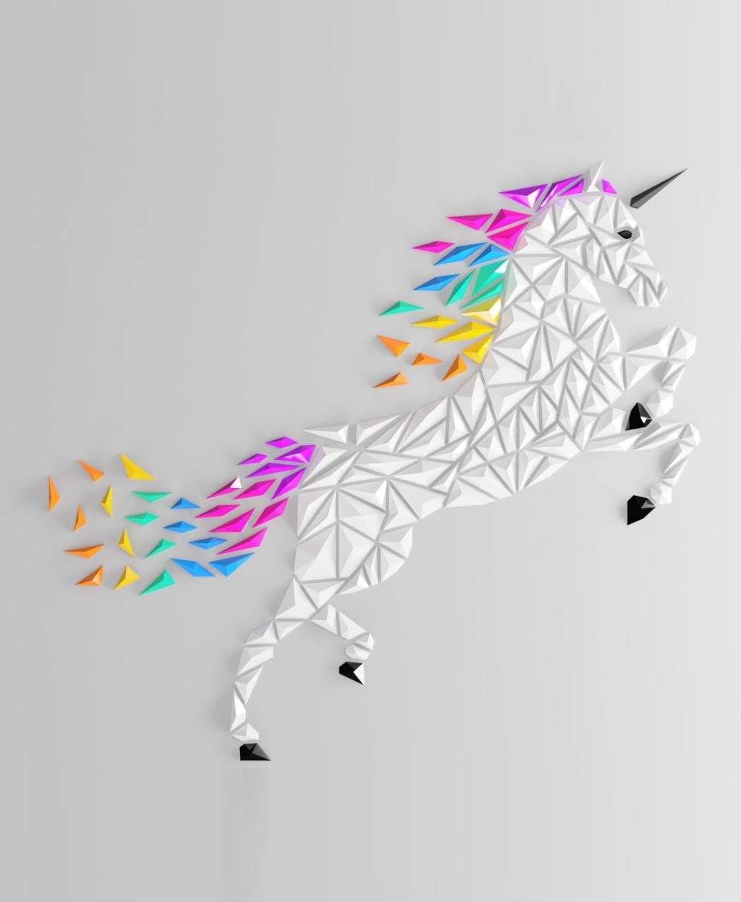 Geometric Unicorn wall art (only for princess!) 3d model