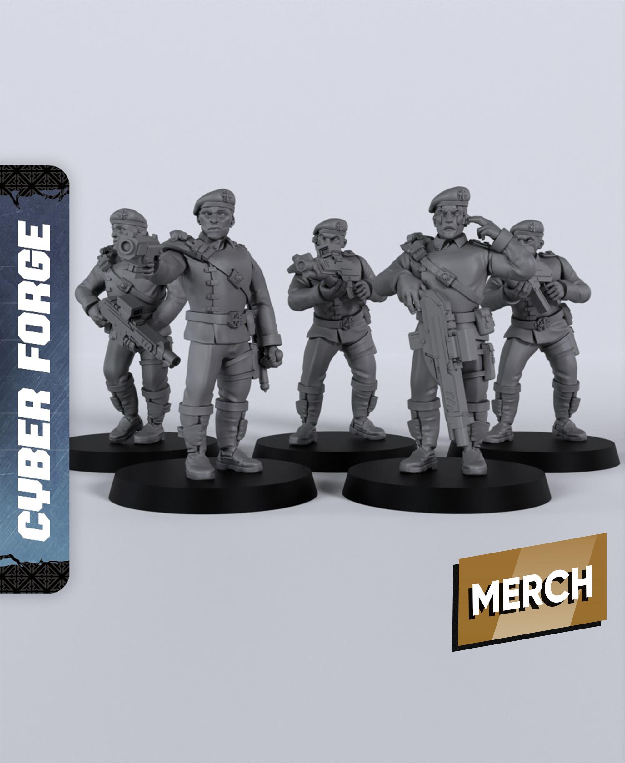 City Militia - With Free Cyberpunk Warhammer - 40k Sci-Fi Gift Ideas for RPG and Wargamers 3d model