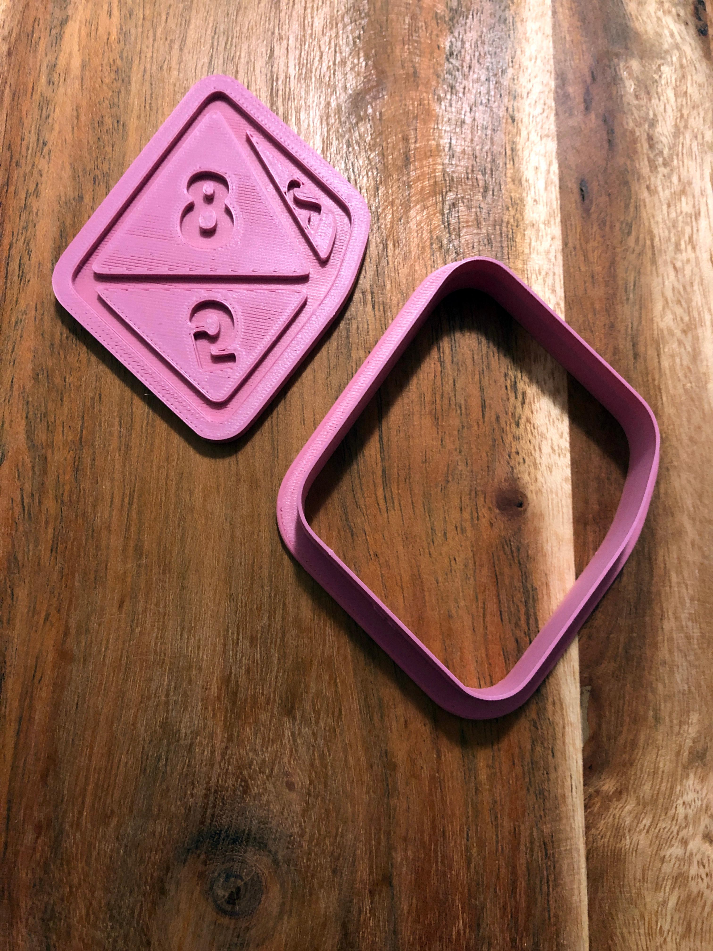 D8 Dice Cookie Cutters and Stamps 3d model