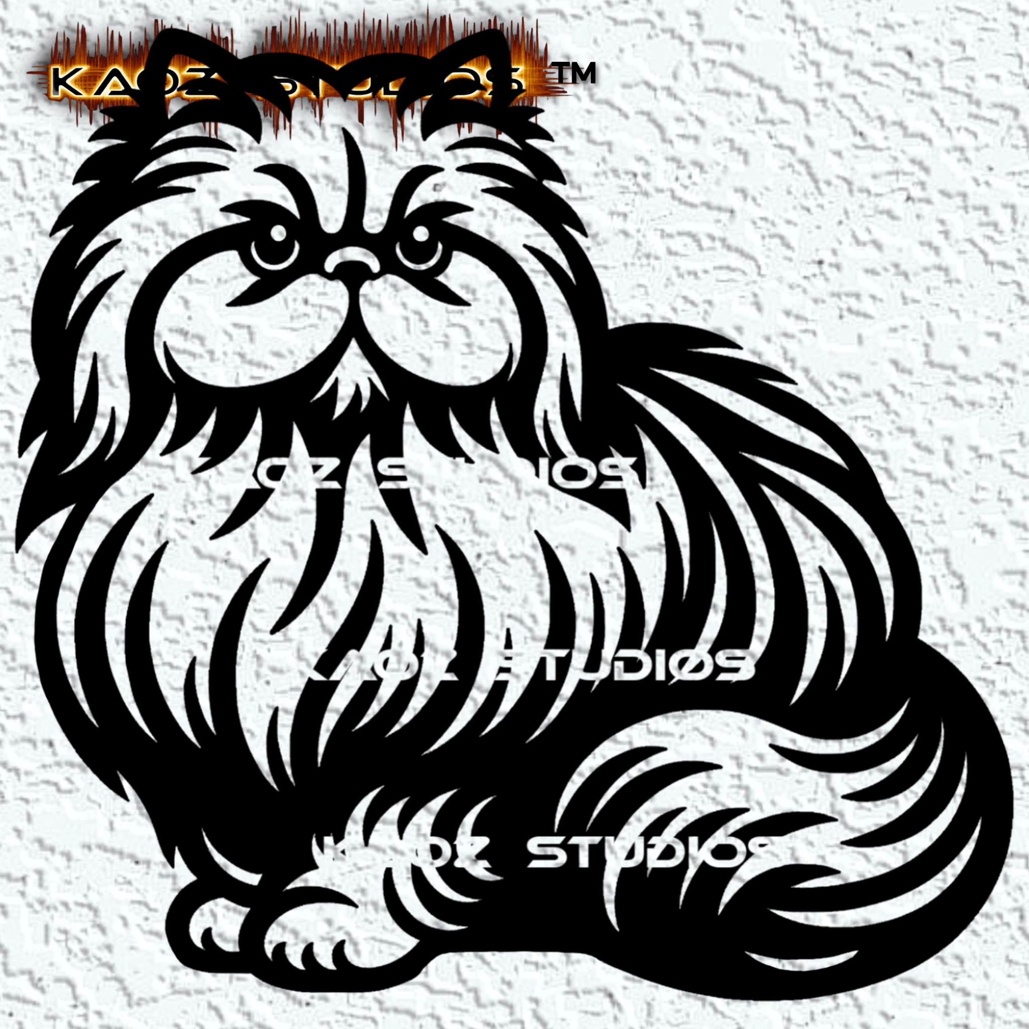 persian cat wall art persian kitty wall decor 2d animal 3d model