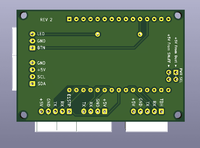 SMuFF-Ifc2 Housing for ESP32 - PCB  - 3d model