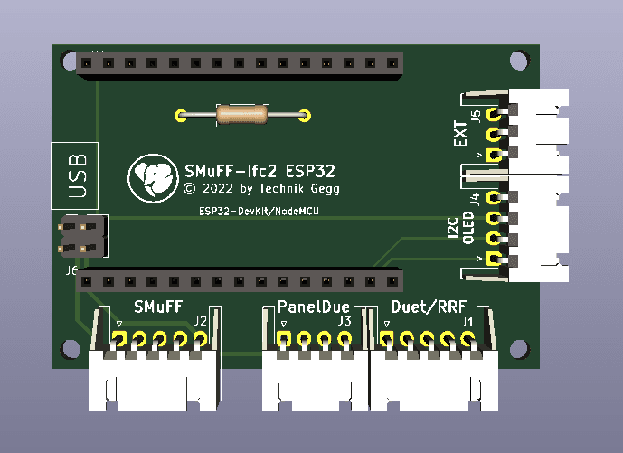 SMuFF-Ifc2 Housing for ESP32 - PCB Top - 3d model