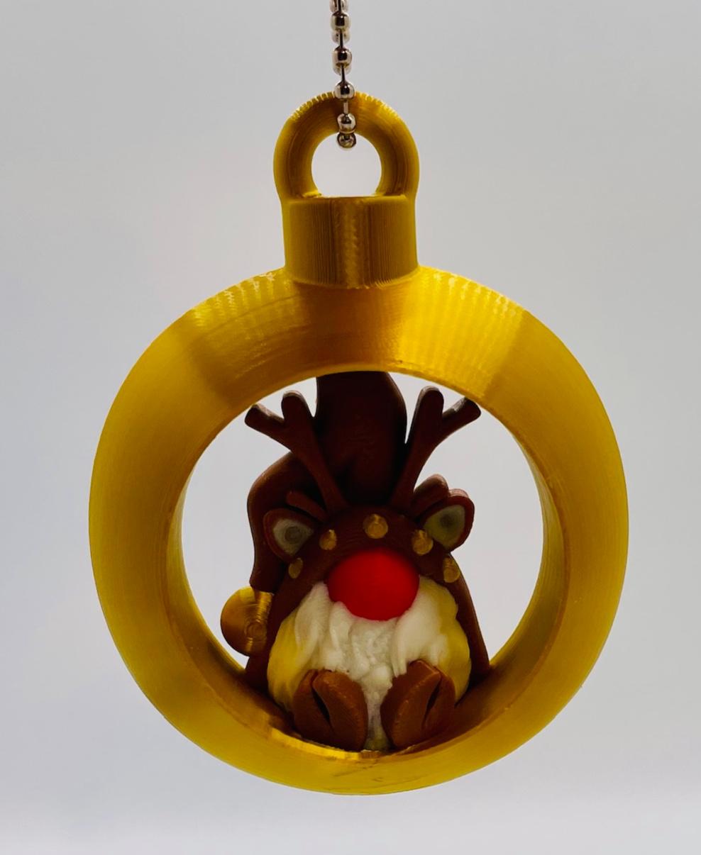 Reindeer Gnome Ornament Set 3d model