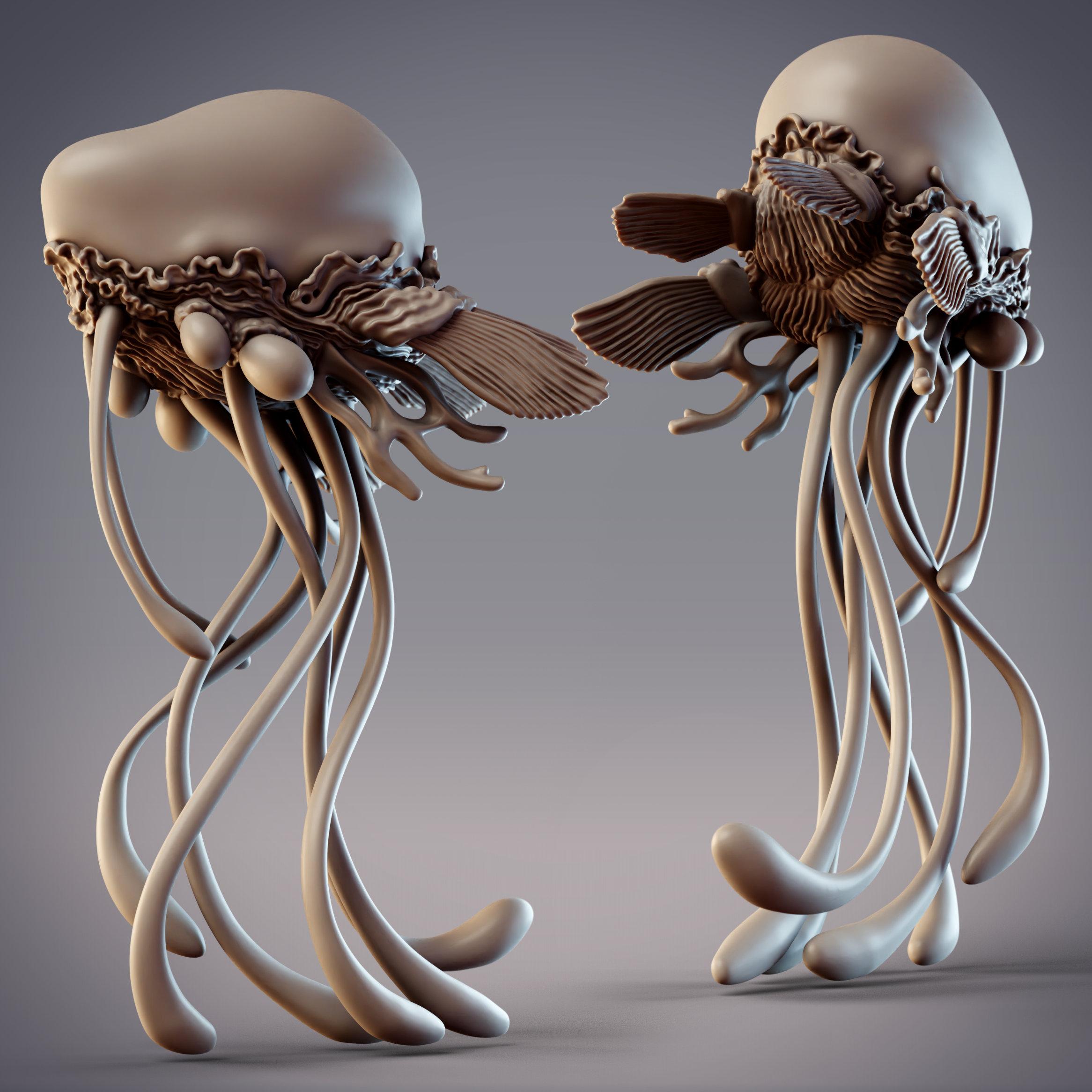 Jellyfish Biomech - Cyanea, Lemurian Sandwalker (Pre-supported) 3d model