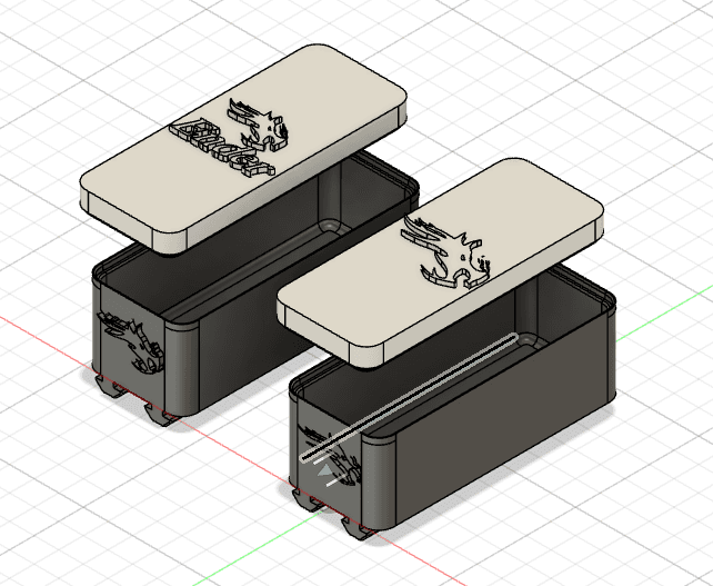 Ender Storage Box embossed/debossed options + Steps File 3d model