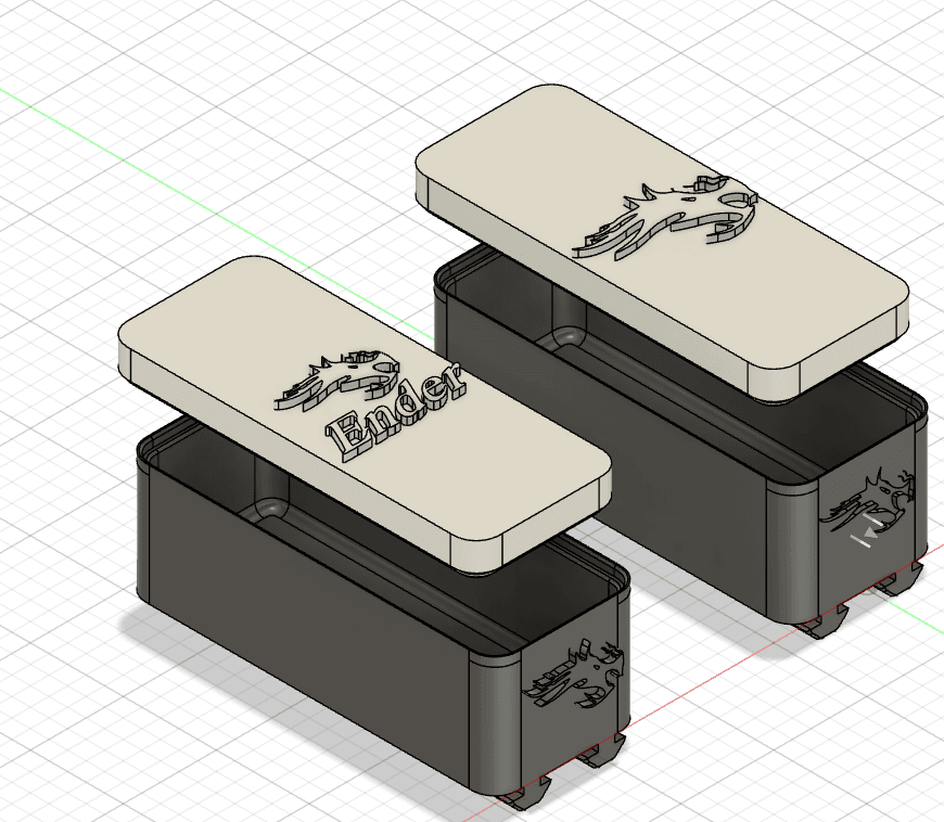 Ender Storage Box embossed/debossed options + Steps File 3d model