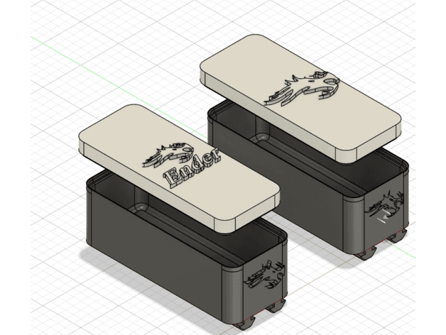 Ender Storage Box embossed/debossed options + Steps File 3d model