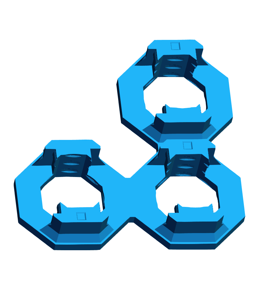 Triple Snap Connector Reverse - DS Part B - Standard (0.5) v2.stl 3d model