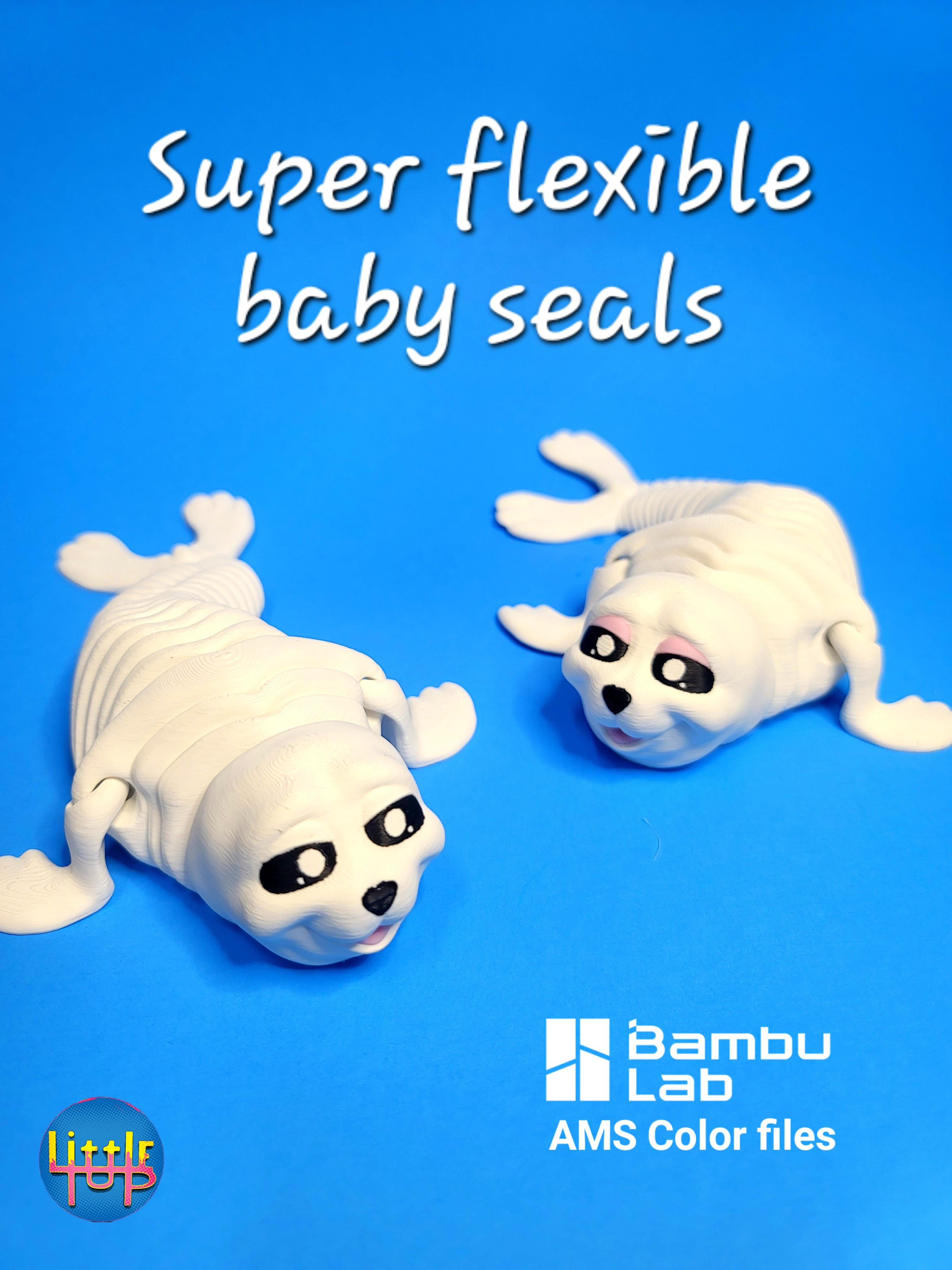  flexible Baby Seal Pups 3d model