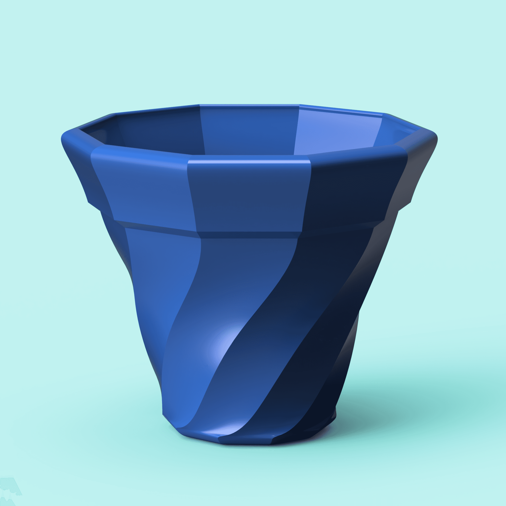 Twisted Spiral Ceramic Planter 3d model