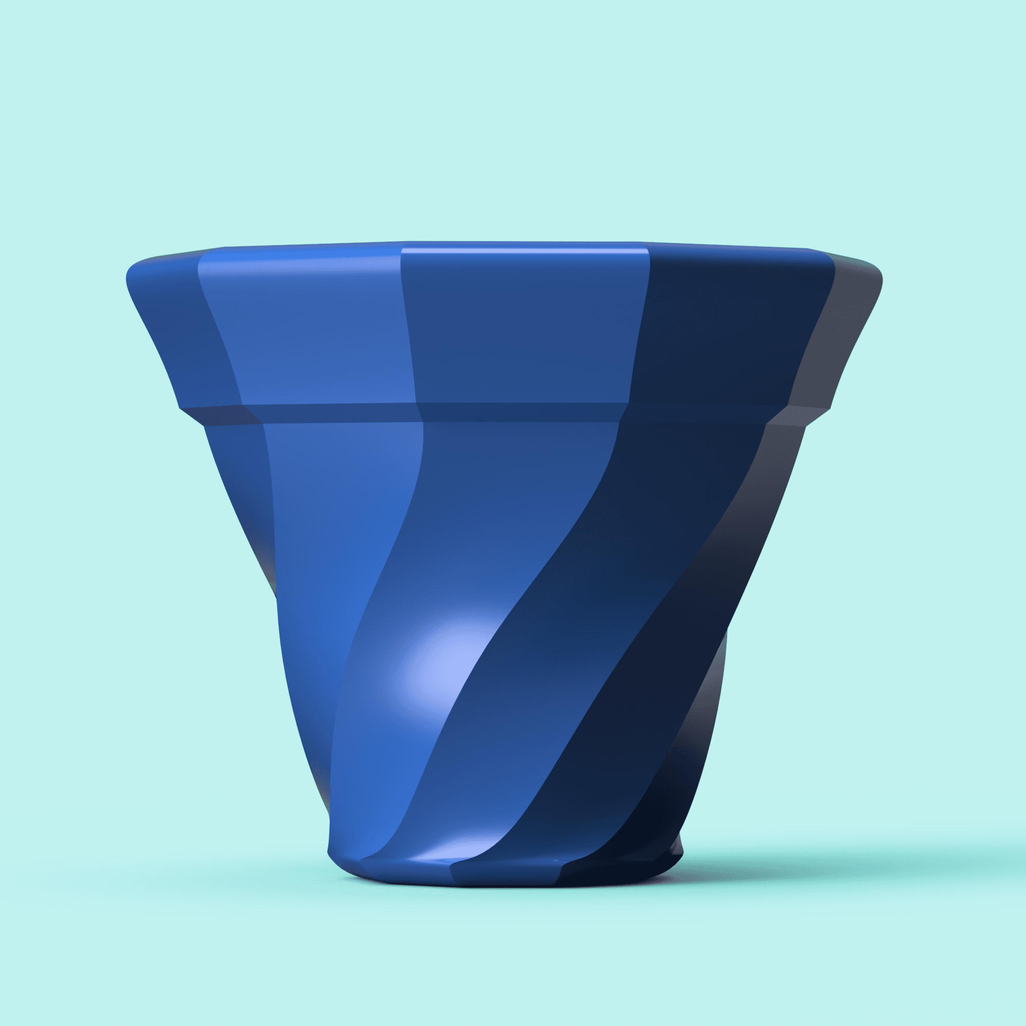 Twisted Spiral Ceramic Planter 3d model