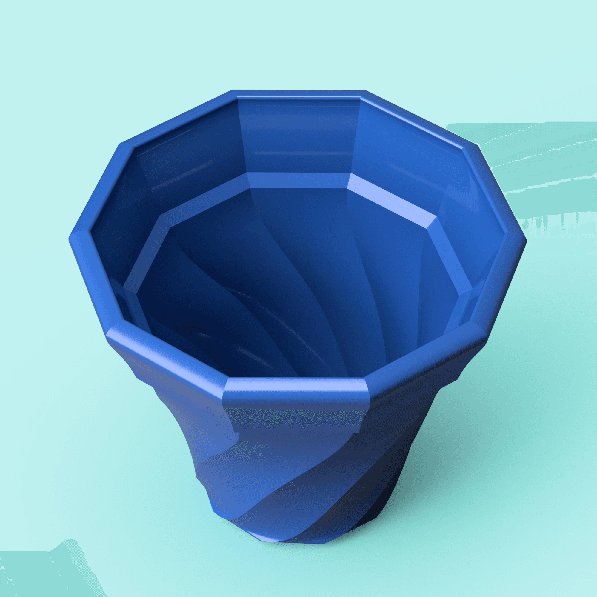 Twisted Spiral Ceramic Planter 3d model