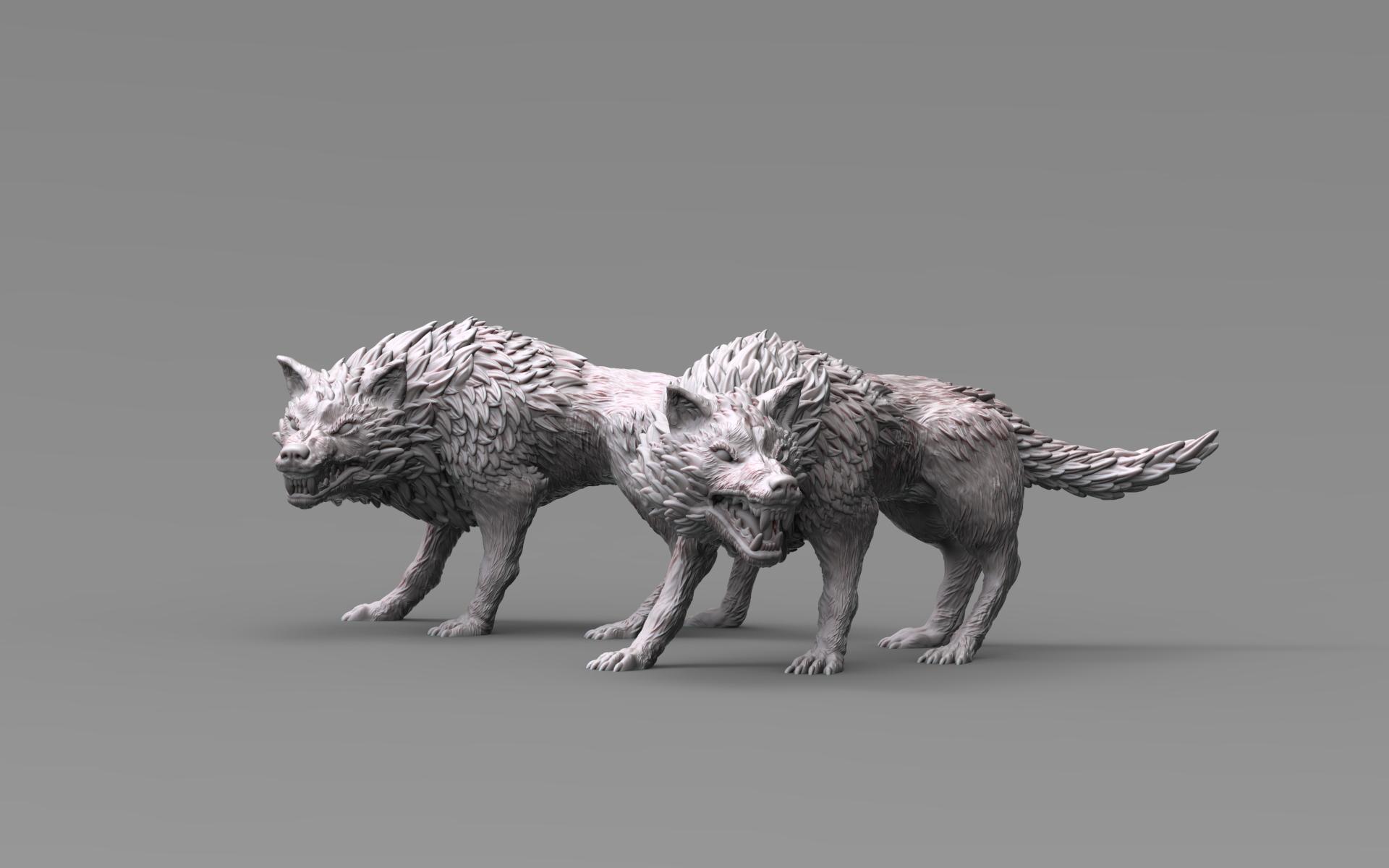 Wolf Miniature (Pre-Supported) 3d model