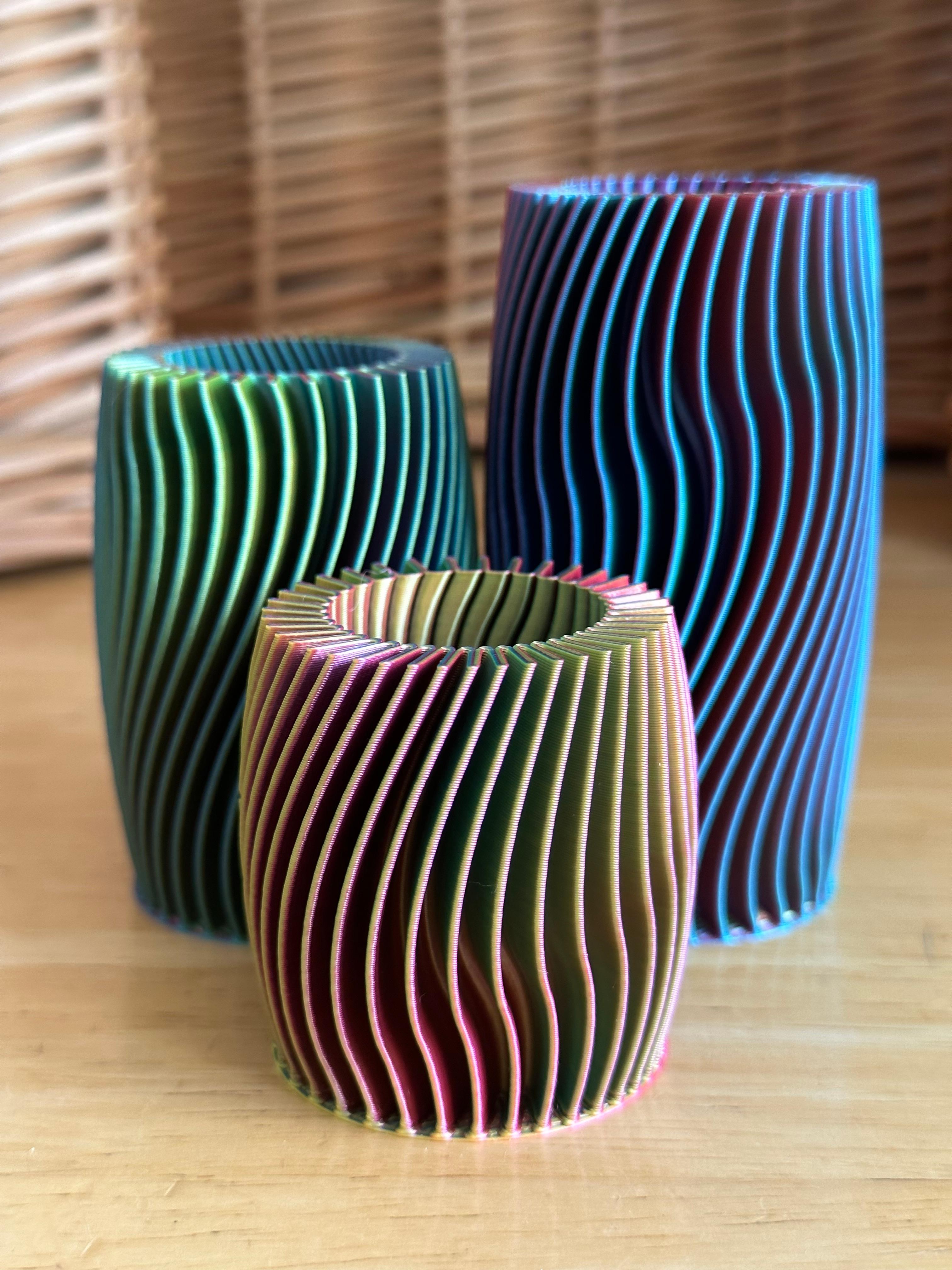 Radial Rib Vases 3d model