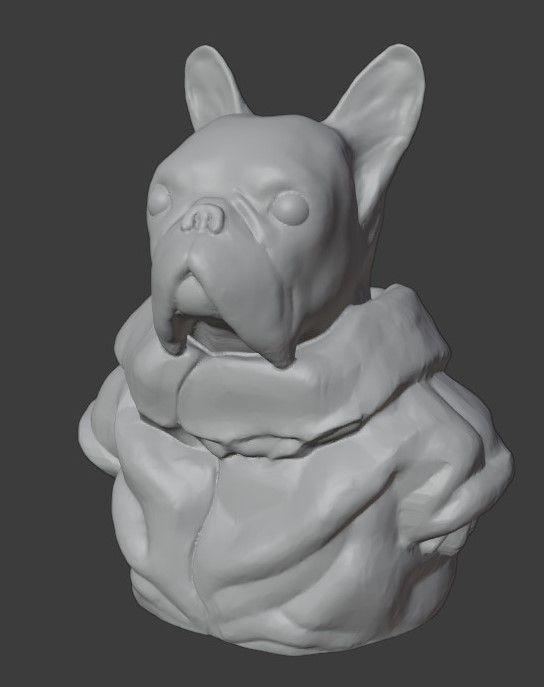 Baby French - Grogu | French Bulldog Mashup 3d model