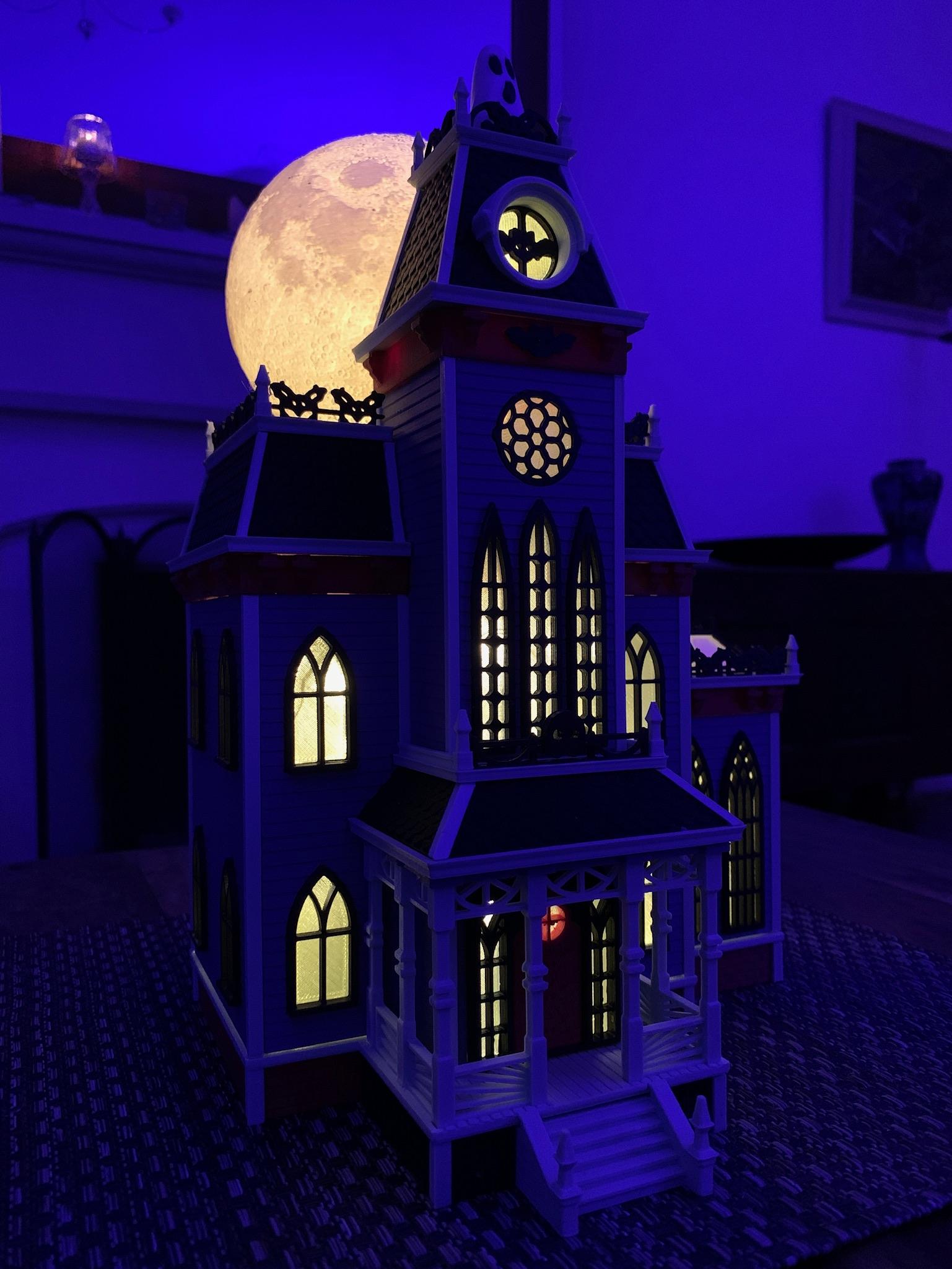 Haunted House w/ 3D Moon 3d model