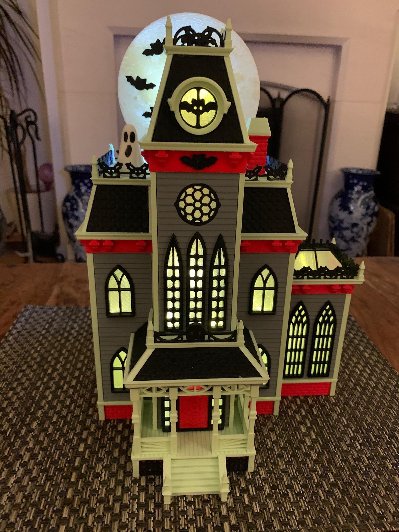 Haunted House w/ 3D Moon 3d model