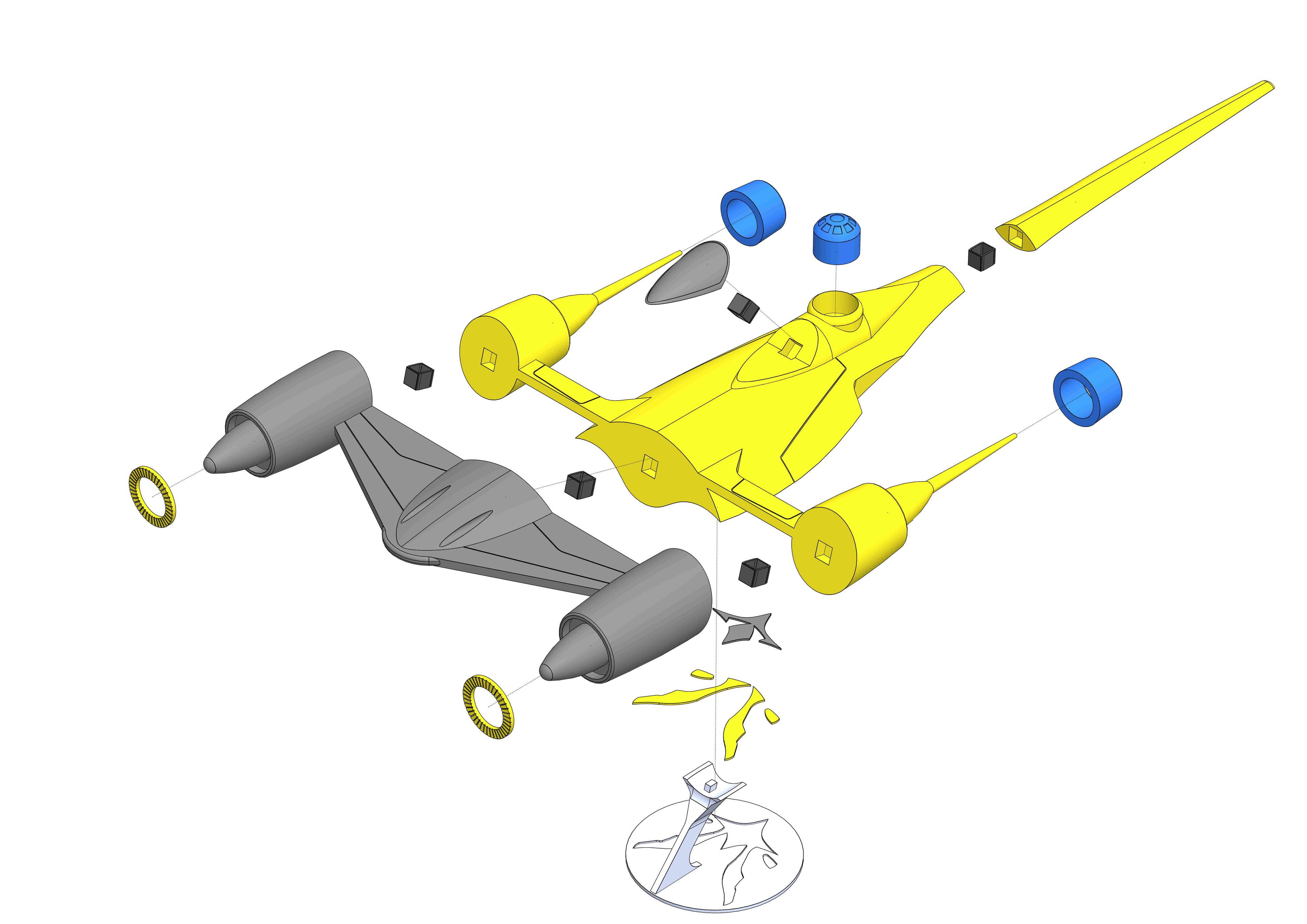 Star Wars N-1 Naboo Starfighter 3d model