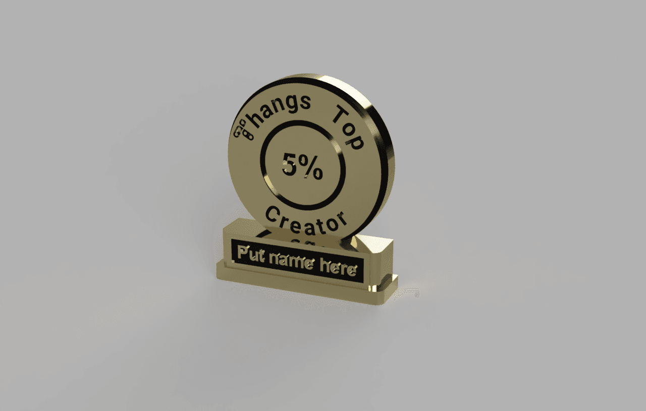 Thangs Top Creator 5% Trophy/Prize 3d model