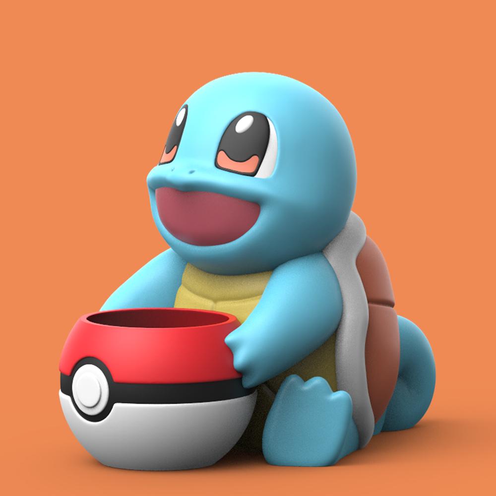 Squirtle Planter (Easy Print No Supports) 3d model