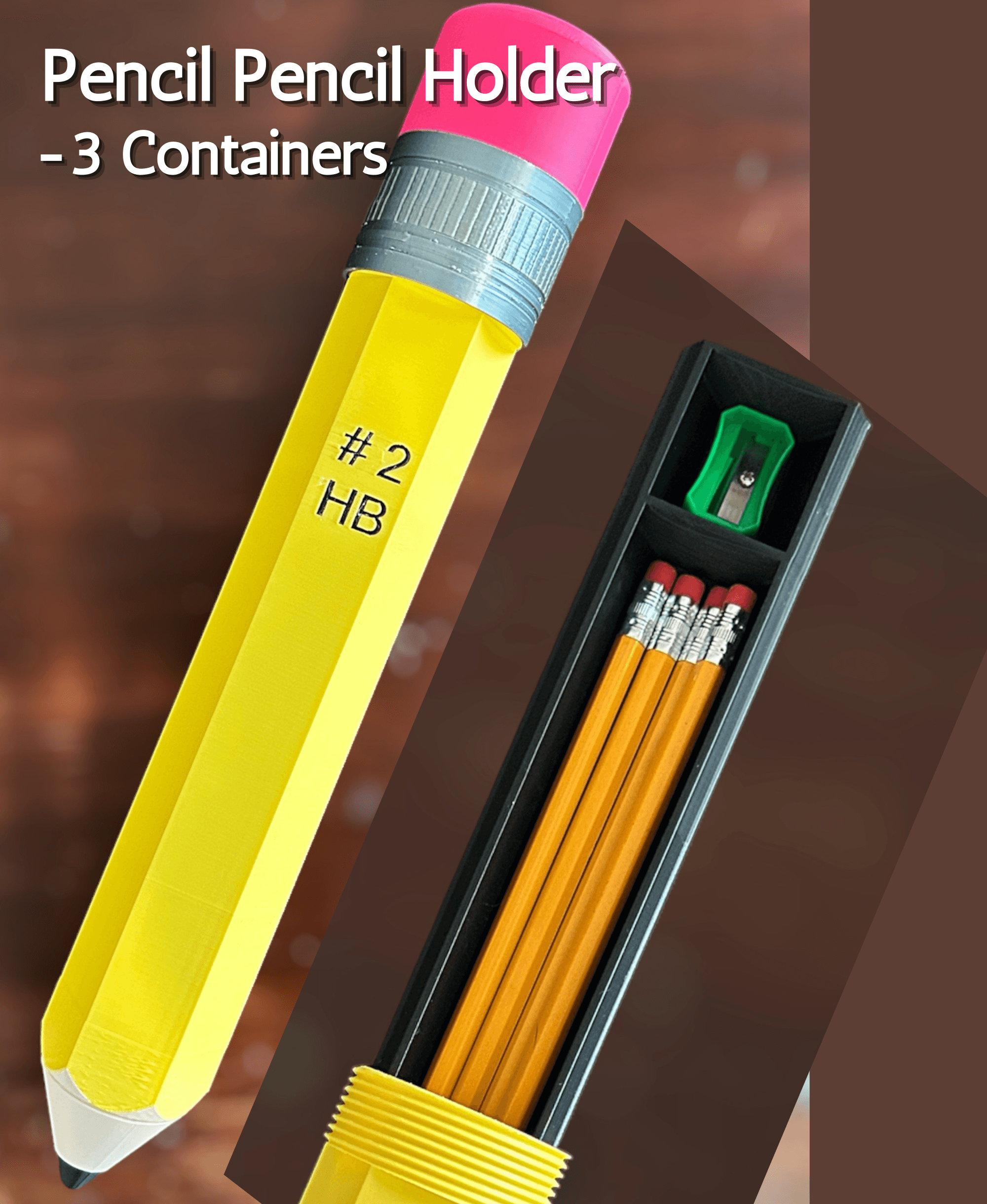 Pencil Pencil Holder (over a foot long!) 3d model