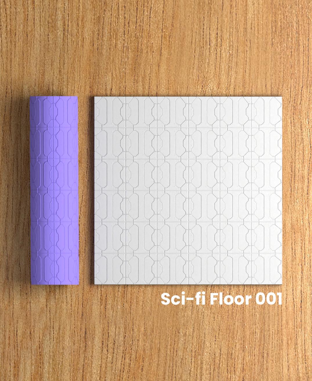 Collection Lemon | Sci-fi Floor 001 | Polymer Clay Seamless Texture Roller 3d model