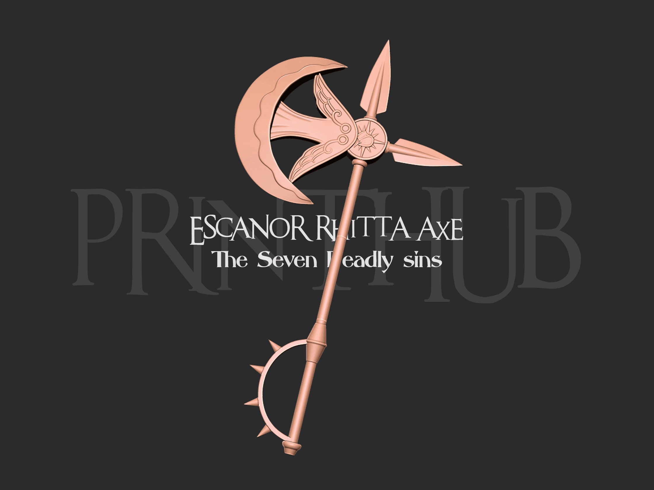 Escanor rhitta axe - Seven Deadly sins 3D Print model 3d model