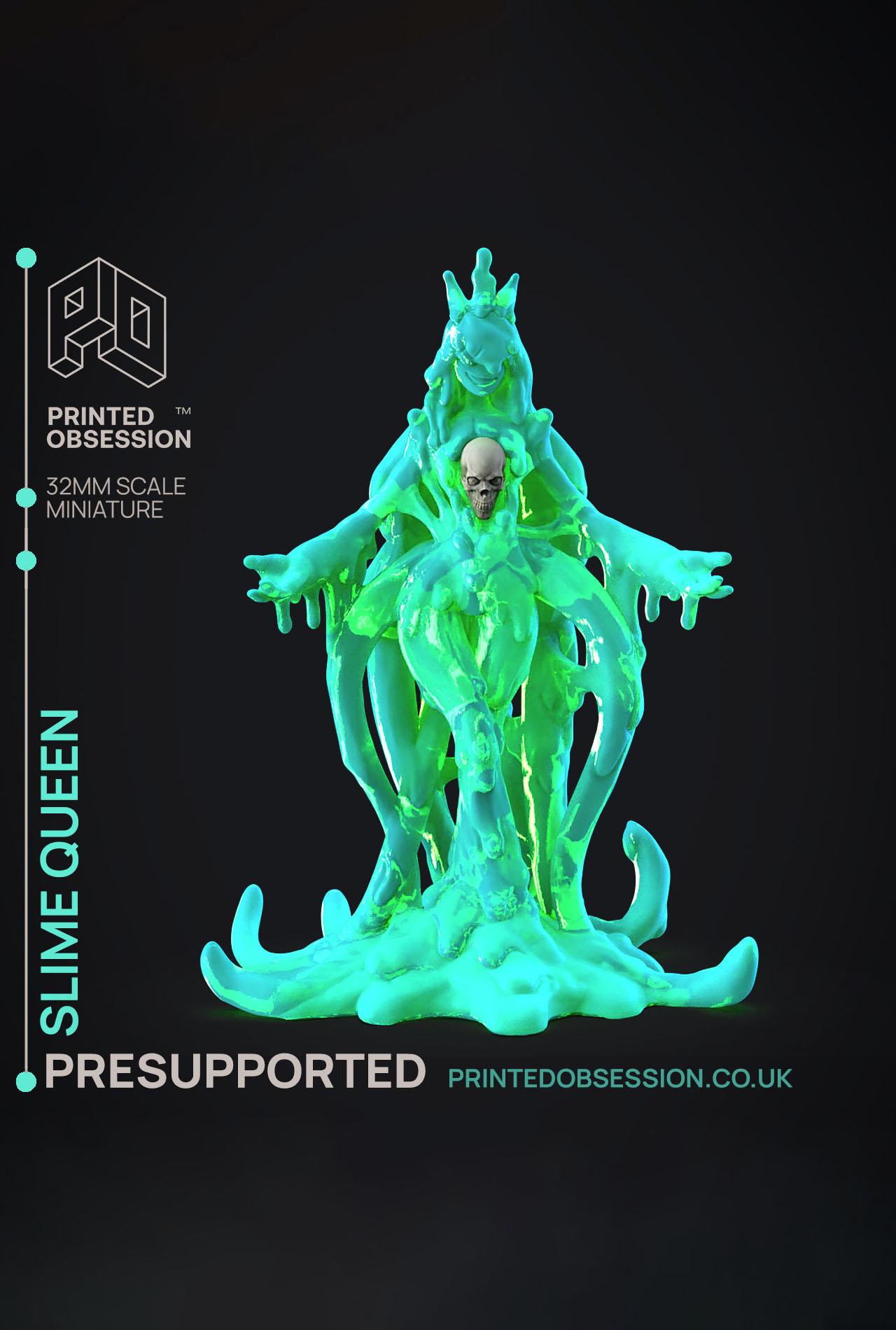 Slime Queen - The Gelatinous Queen - PRESUPPORTED - Illustrated and Stats - 32mm scale			 3d model