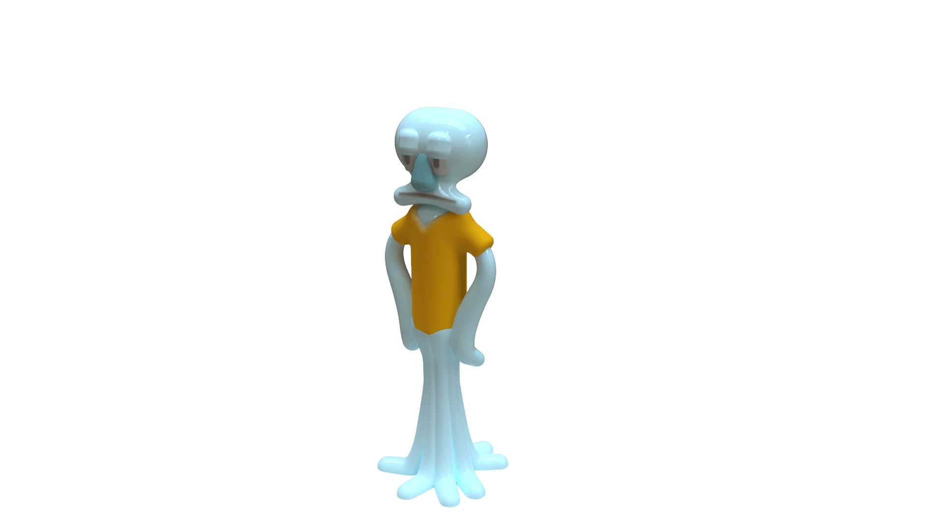 low poly squidward 3d model