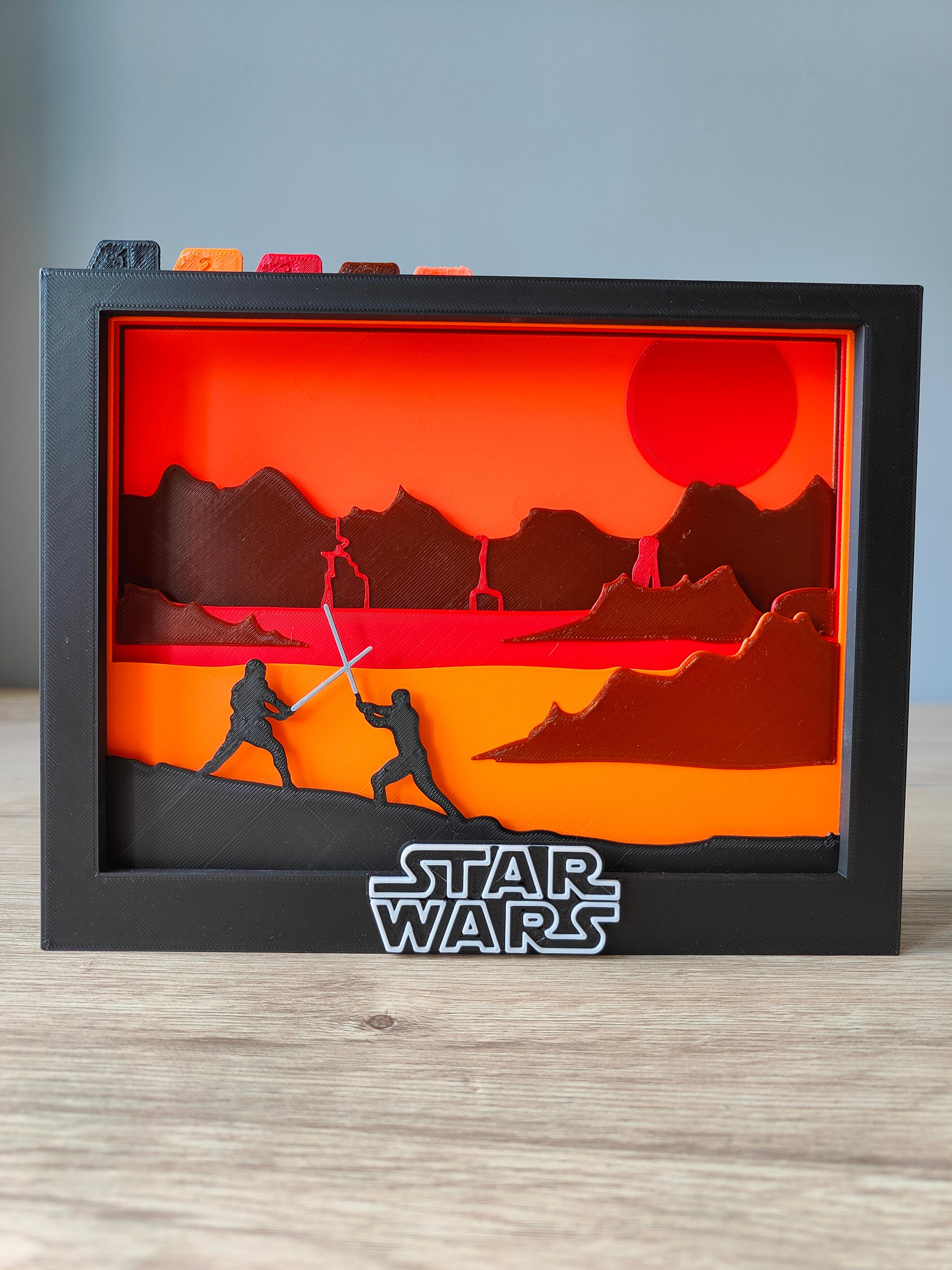 Star Wars Duel On Mustafar Shadow Box 3d model