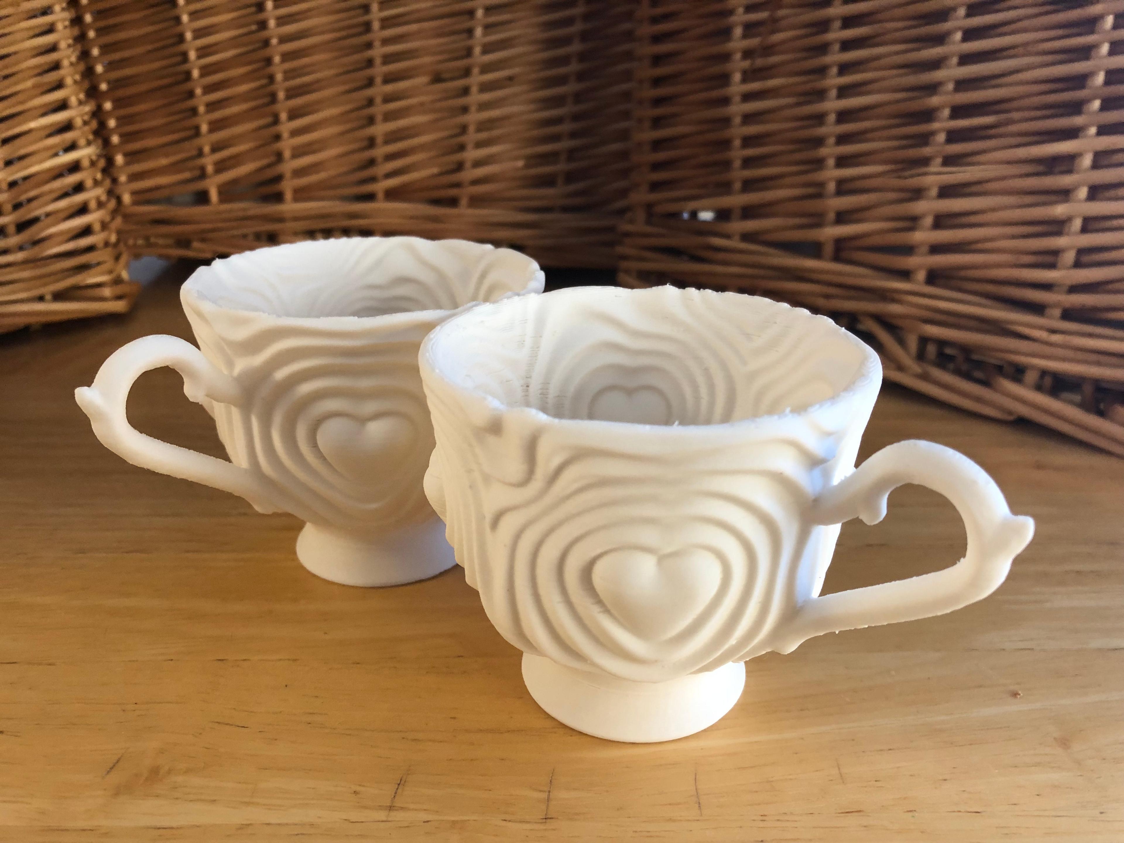 Heartbeat Tea Set (Five Unique Teacups) 3d model