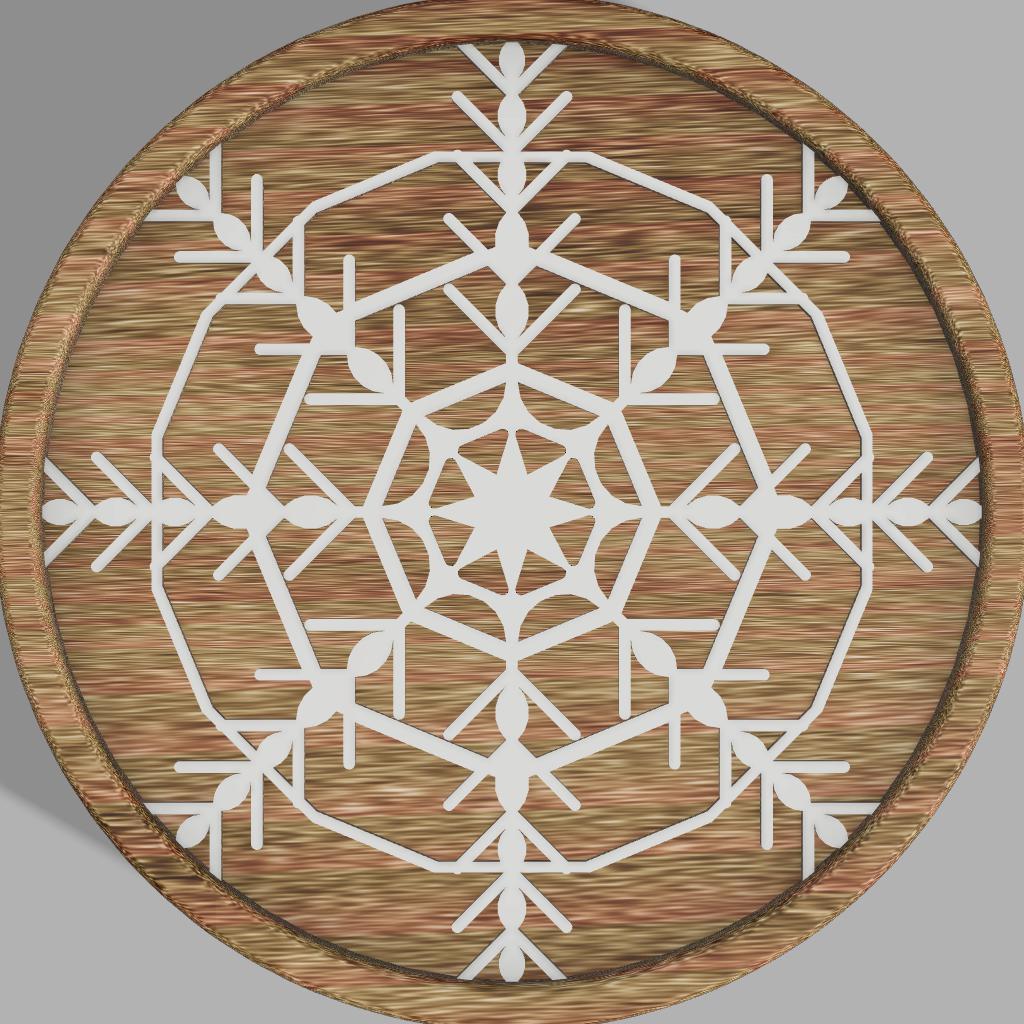 Christmas Octagonal snowflake coaster 3d model