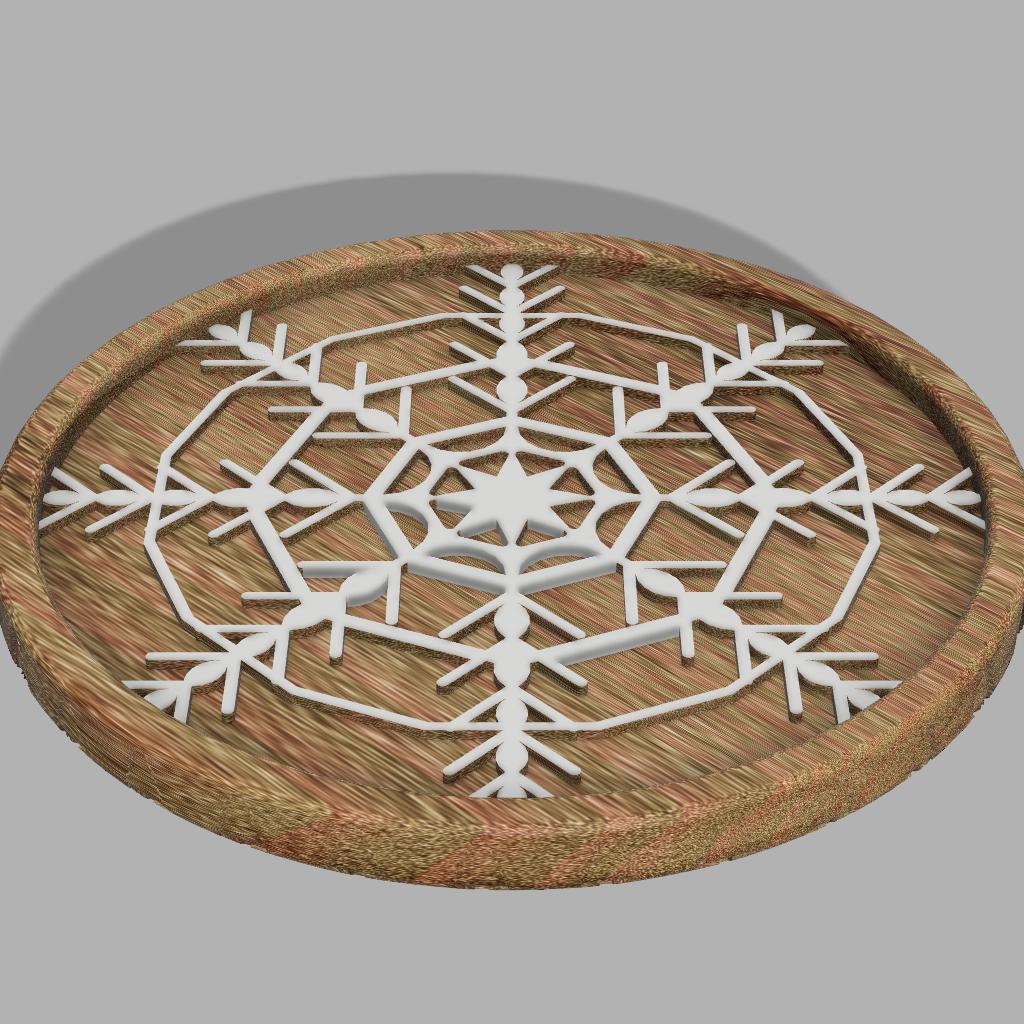 Christmas Octagonal snowflake coaster 3d model