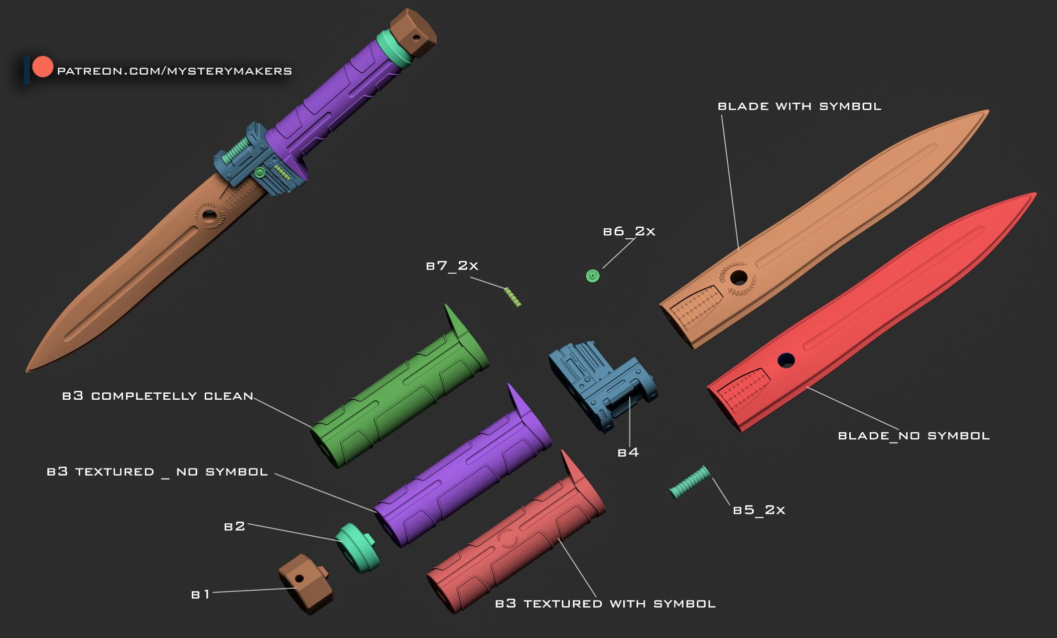 Roman infantry dagger 3d model