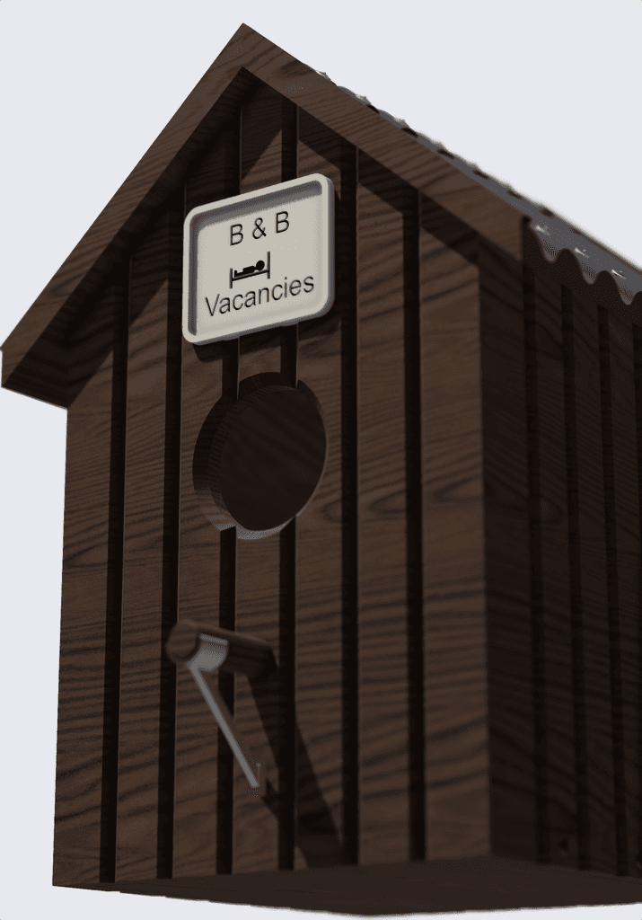 Bed and breakfast birdhouse 3d model