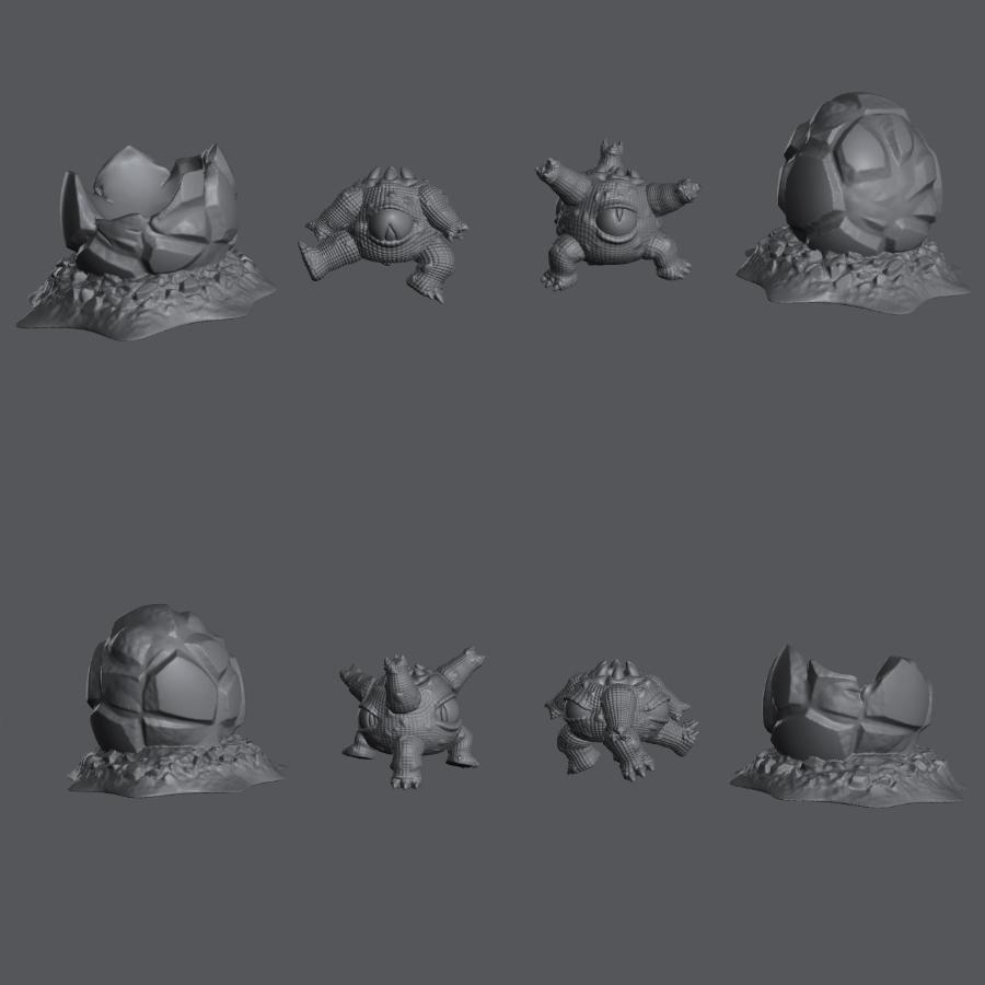 Xorn Babies and Eggs 3d model