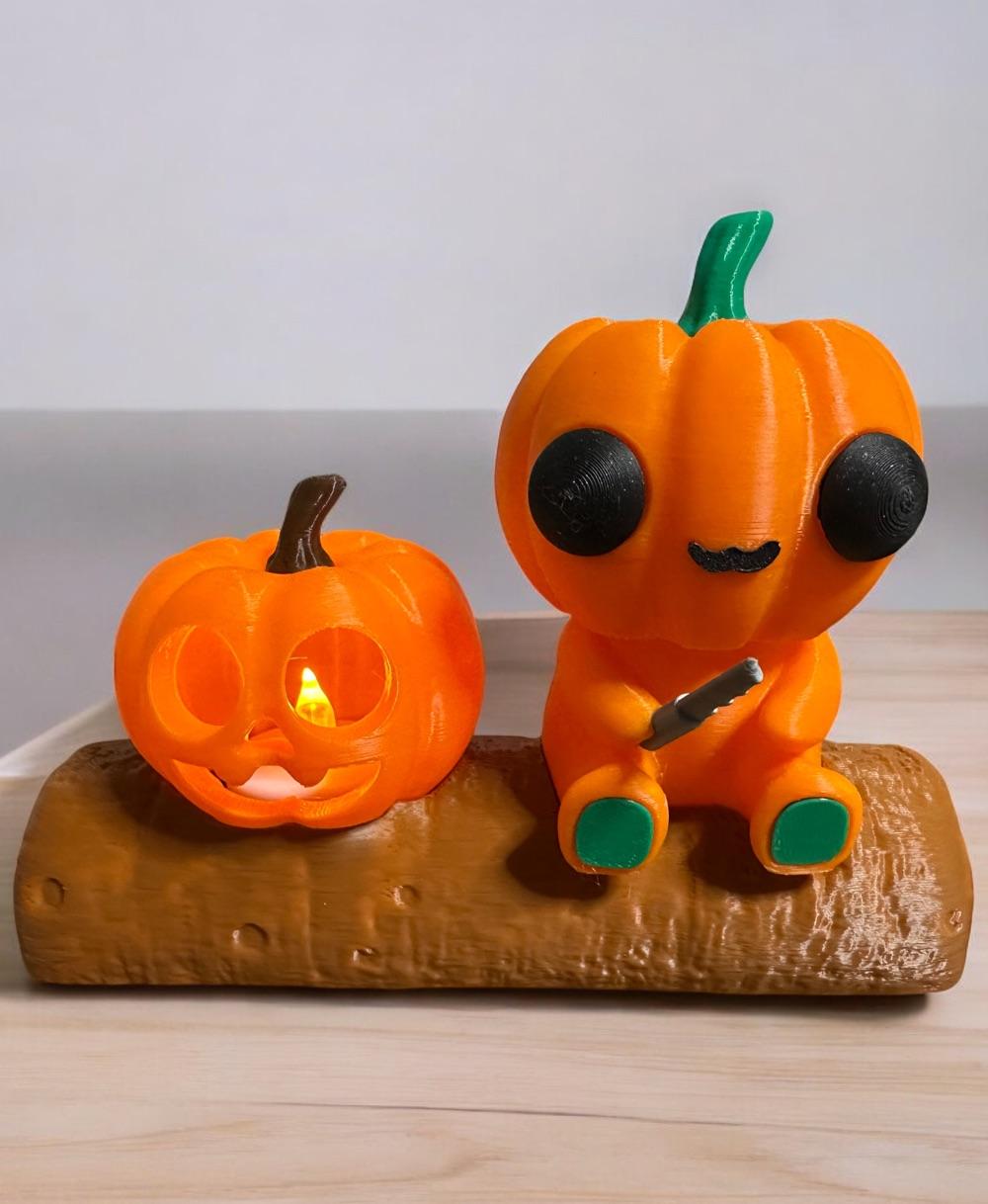 Pumpkin Patch Pal Tea Light Pumpkin Scene 3d model