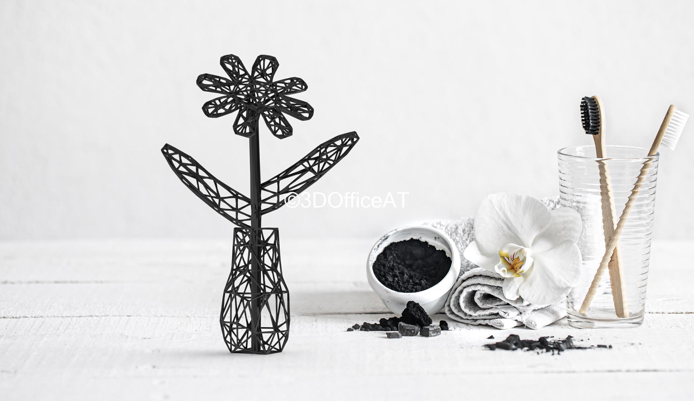 WIRE FRAME FLOWER - DESK DECOR FIGURE FOR RESIN PRINTING 3d model