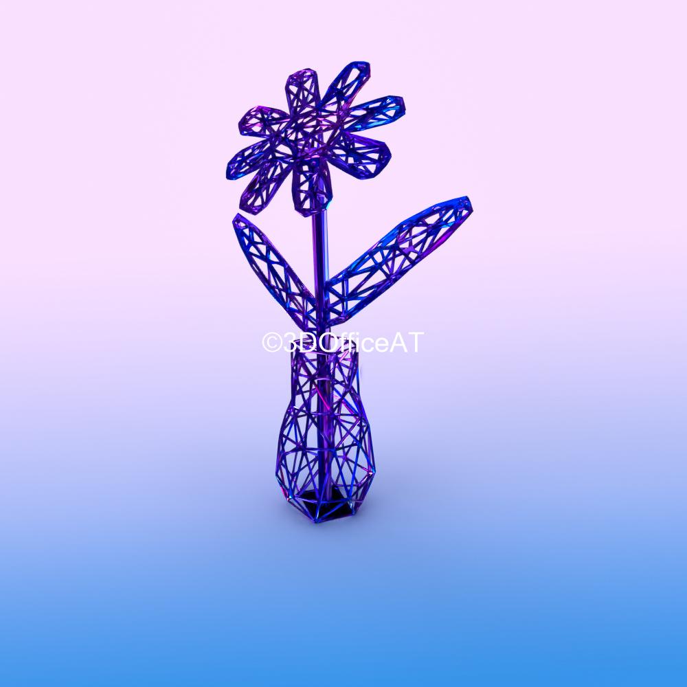 WIRE FRAME FLOWER - DESK DECOR FIGURE FOR RESIN PRINTING 3d model