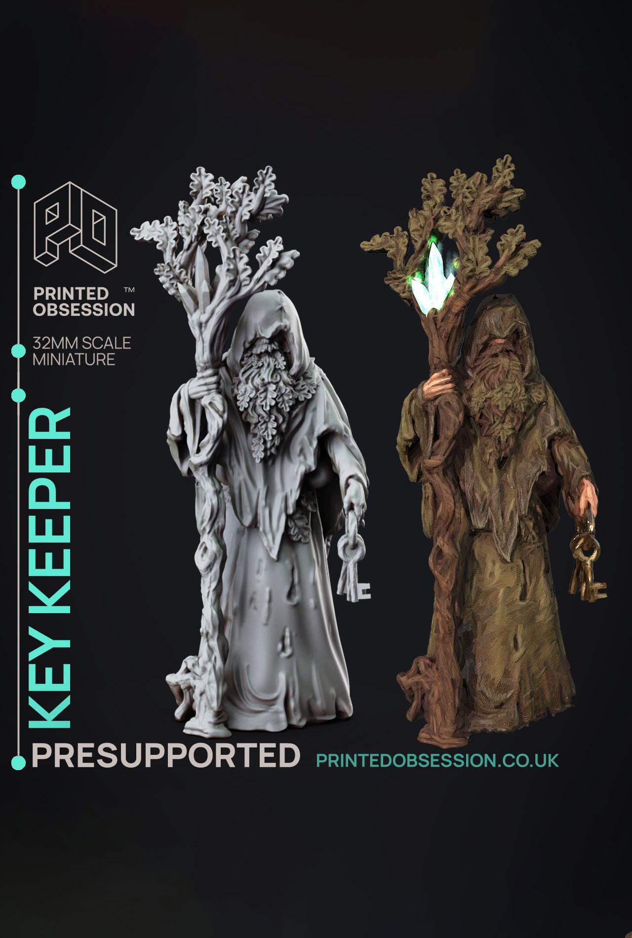 The Key Keeper - Faywild Vs Shadowfell - PRESUPPORTED - Illustrated and Stats - 32mm scale			 3d model