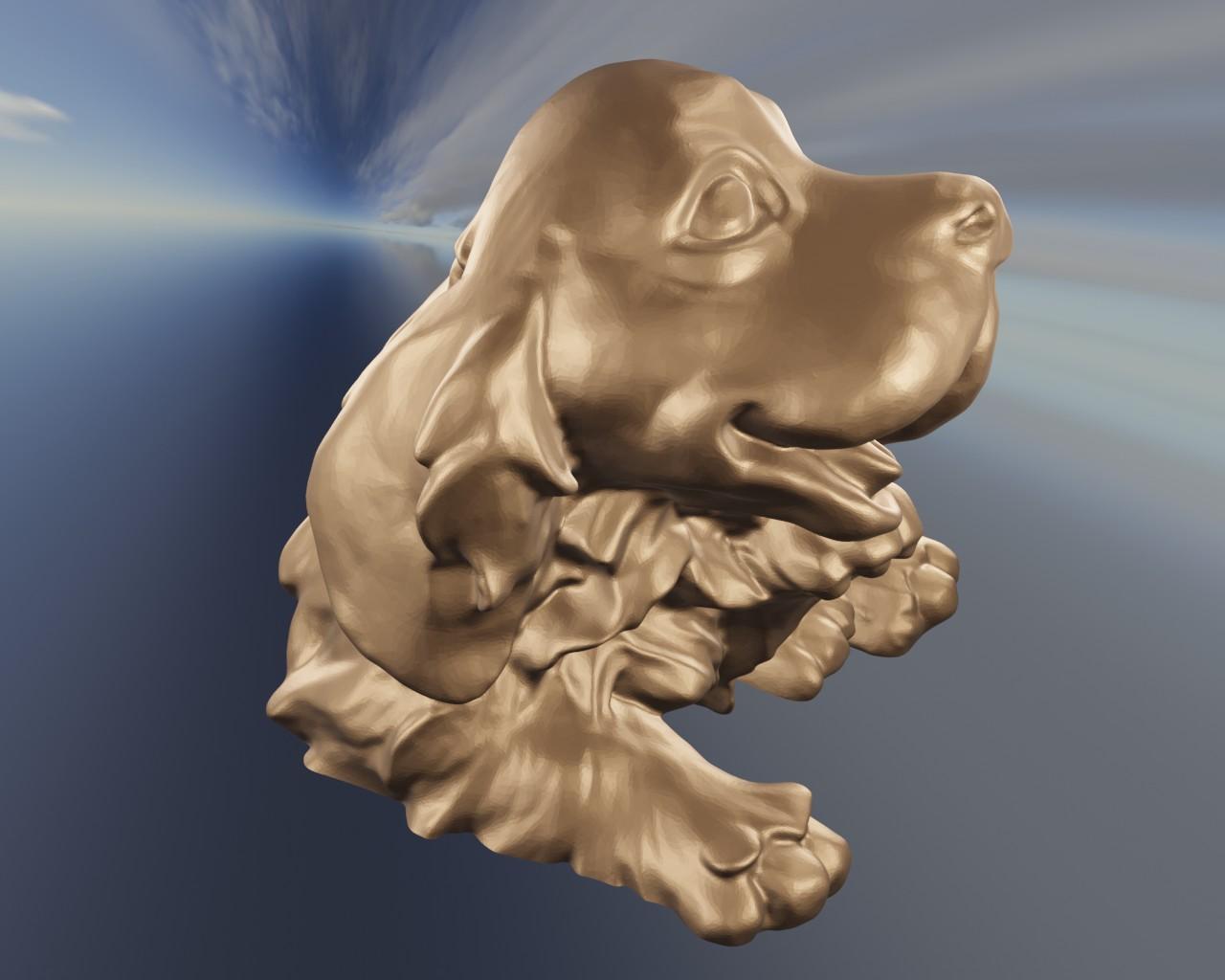 Dog give paw 1 3d model