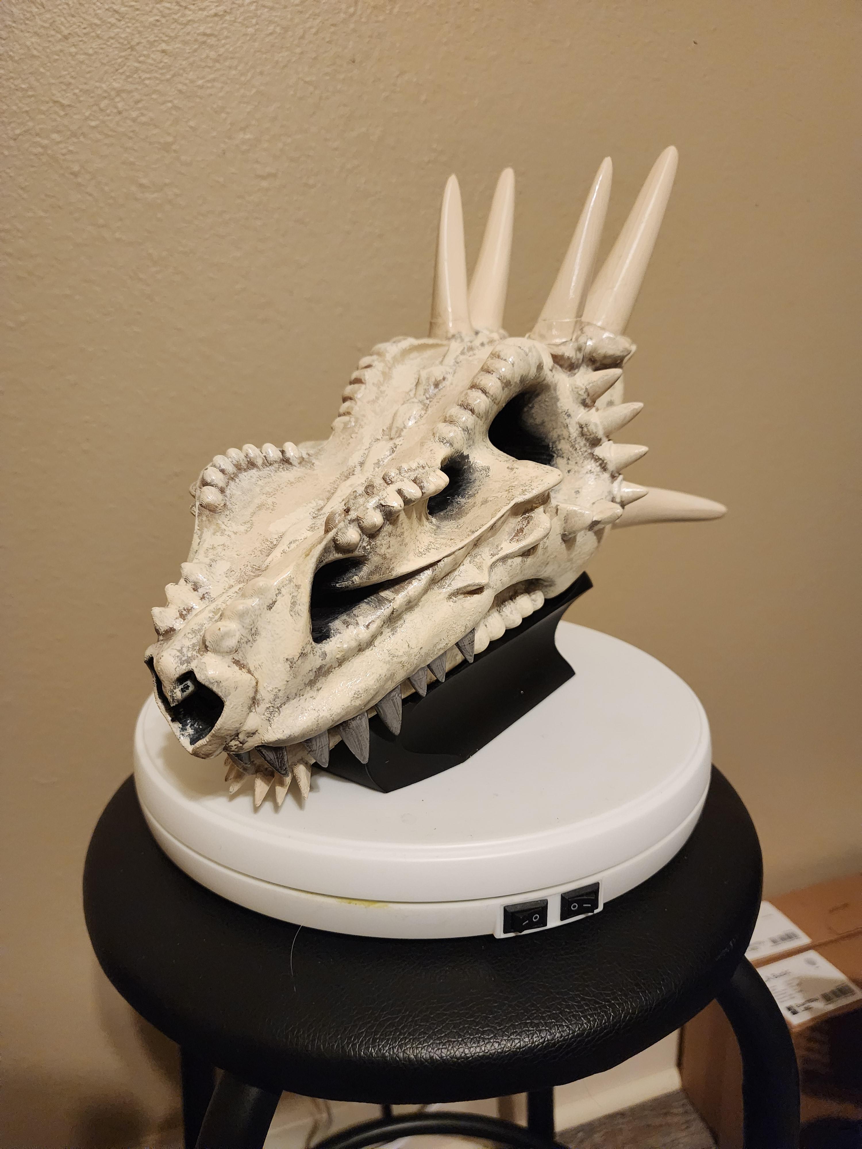 Wicked Dragon Skull With Base 3d model