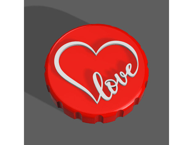 Love Heart - Stash Jar Lid 3d model