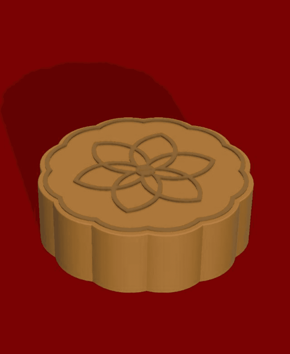 Mooncake #3 | Happy Mid-Autumn Festival | Happy Moon Cake Day! 3d model